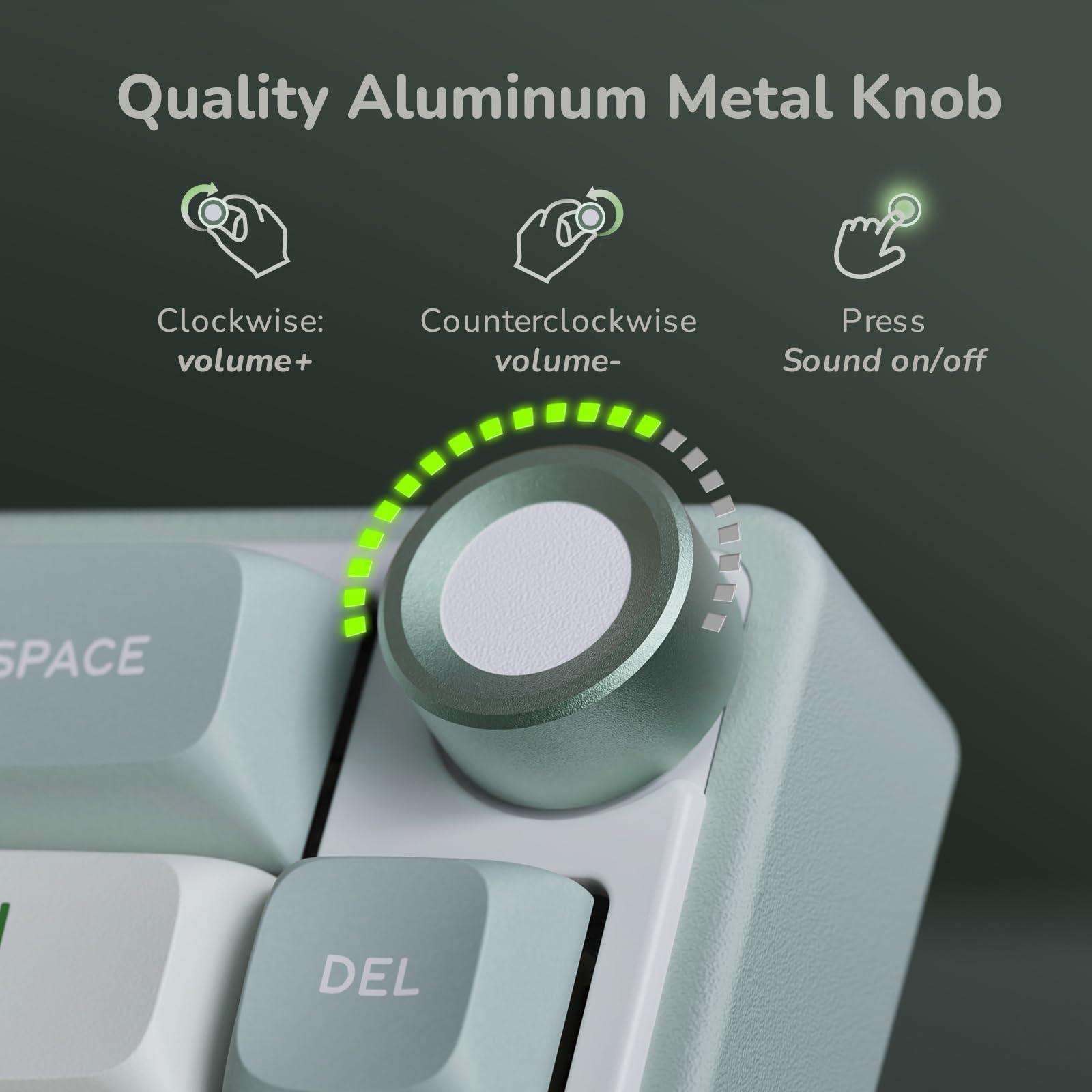 RK ROYAL KLUDGE R65 Wired Mechanical Keyboard, 60% Percent Creamy Gaming Keyboard Gasket Mount RGB Backlit with Programmable Knob, MDA Profile PBT Keycaps, QMK/VIA, Hot Swappable Linear Switch, Cyan - Image 3