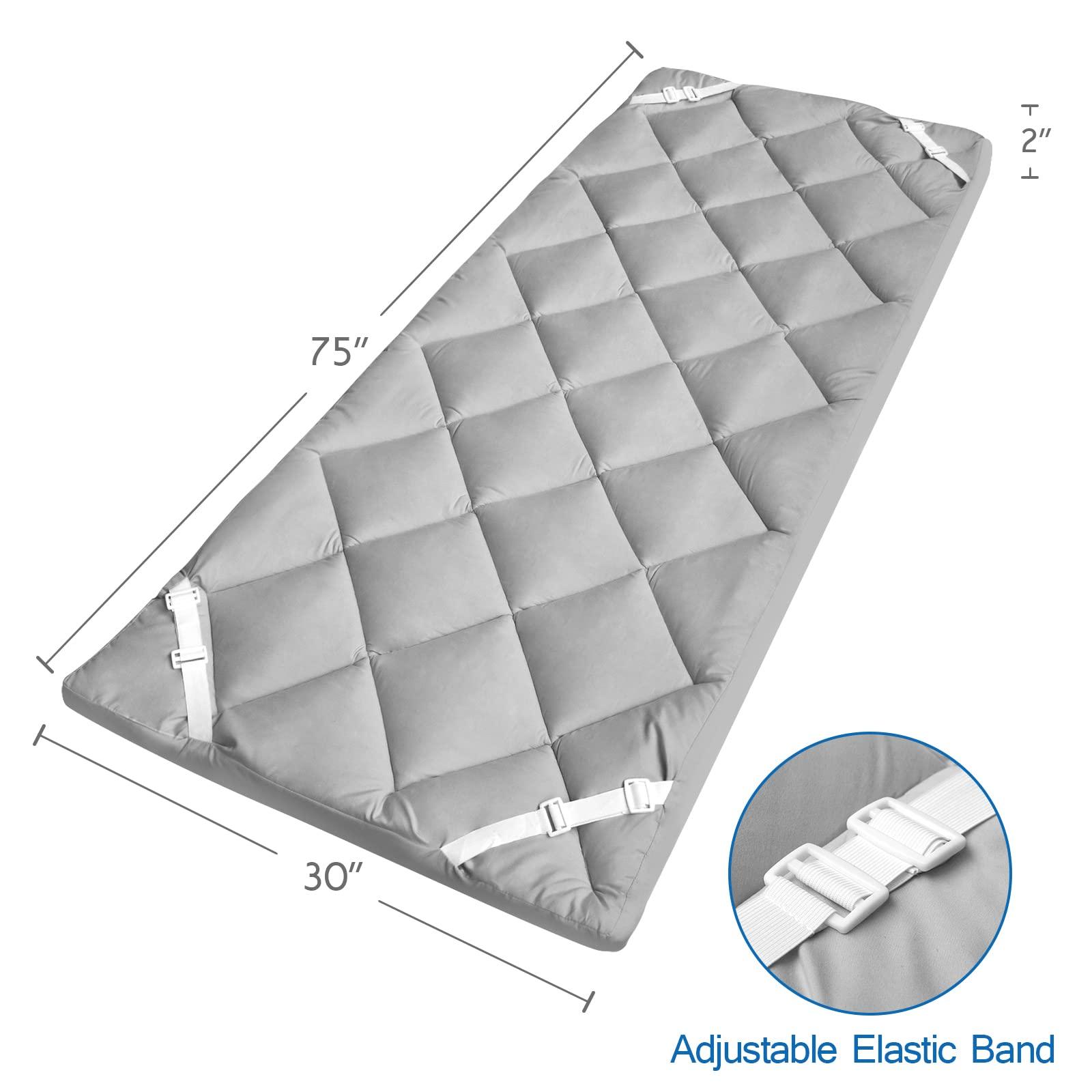 Cot Mattress Pad (Improved Thickness) Quilted Cot Pads for Camping, Sleeping Mattress Topper 30" X 75" for Camp/Rv Bunk/Narrow Twin Beds - Image 2