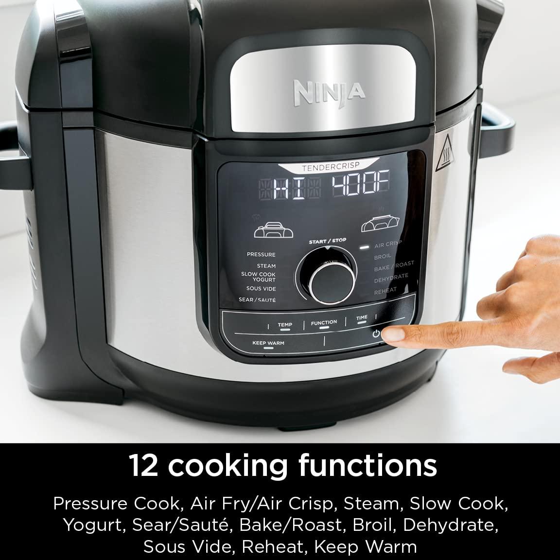 Ninja FD401 LP3 Foodi 12-in-1 Deluxe XL 8 qt. Pressure Cooker & Air Fryer that Steams, Slow Cooks, Sears, Sautés, Dehydrates & More, with 5 qt. Crisper Basket, Reversible Rack & Recipe Book, Silver - Image 4