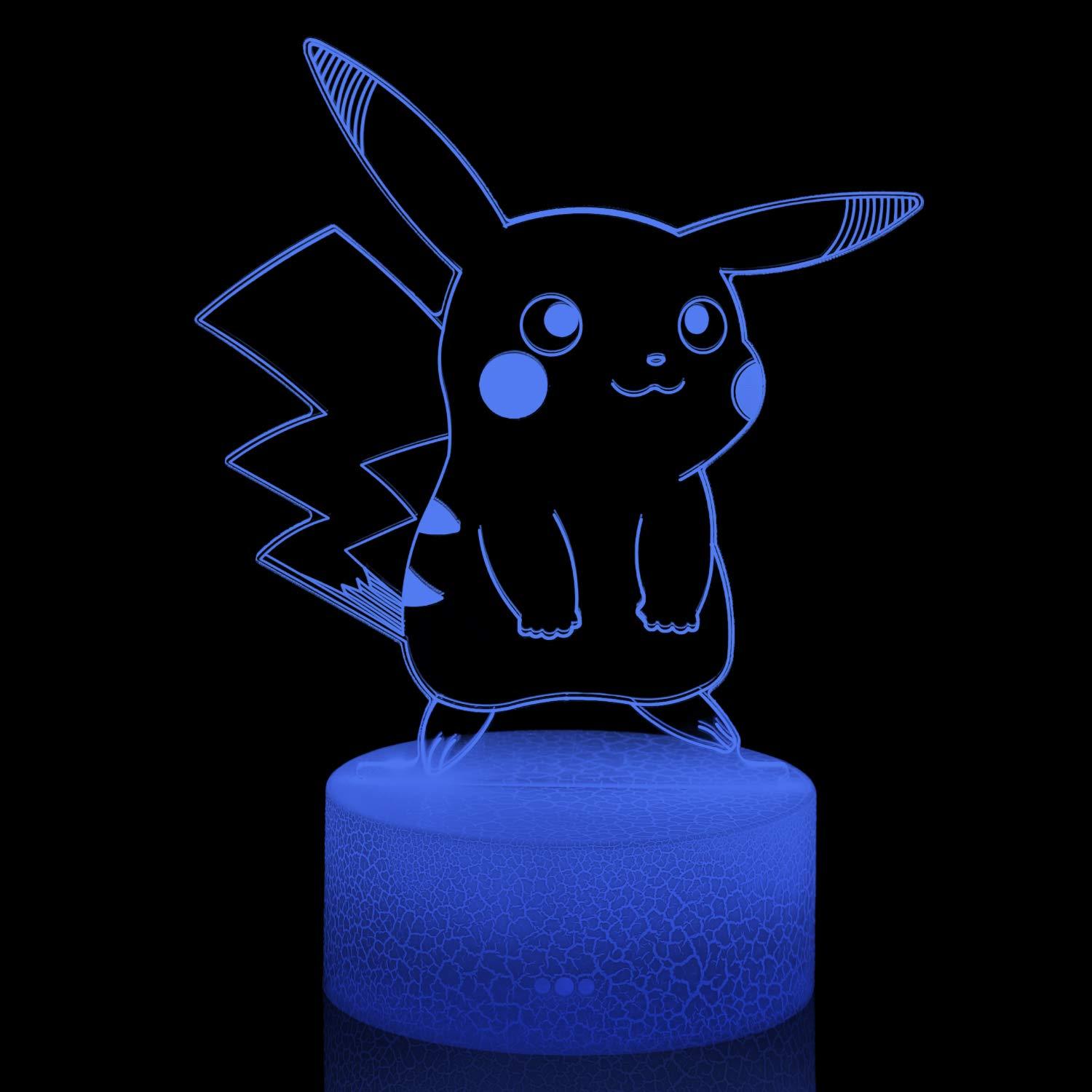 yiwoo 3D Illusion Night Light,7 Colors Gradual Changing Touch Switch USB Table Lamp for Holiday Gifts or Home Decorations, Acrylic - Image 7