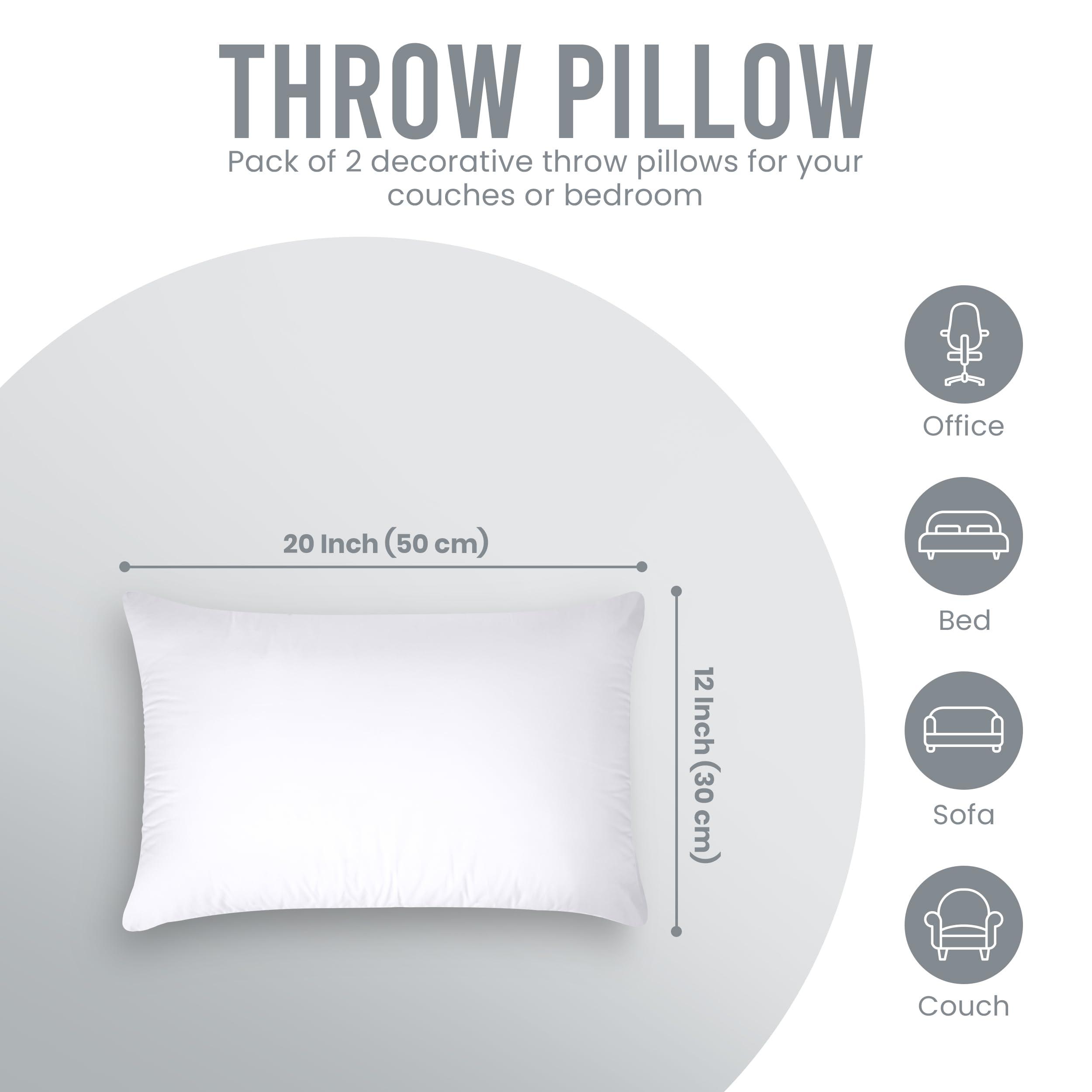 Utopia Bedding Throw Pillows (Pack of 2, White), 12 x 20 Inches Indoor Decorative Pillow Insert for Sofa, Bed and Couch - Image 3