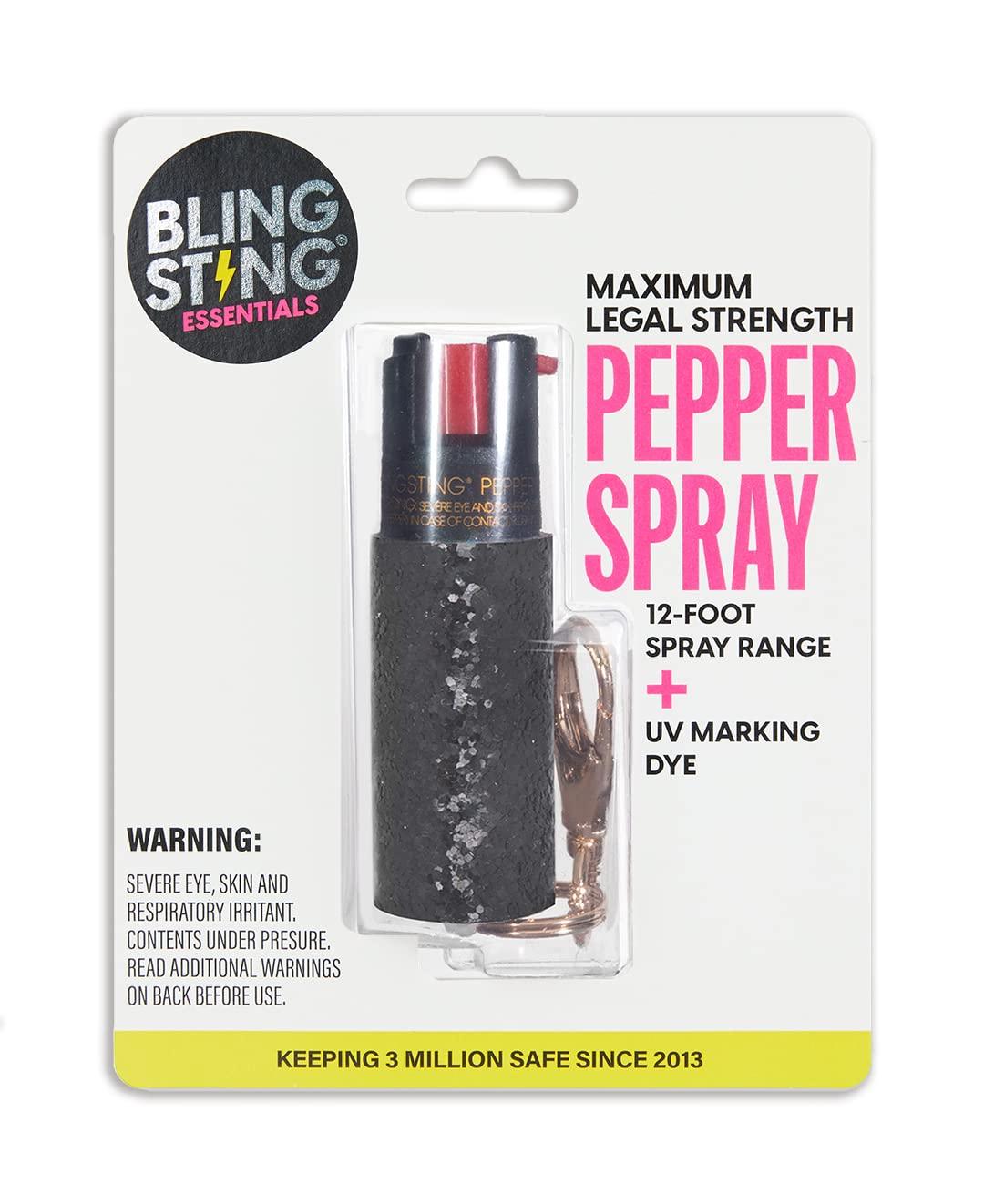 BLINGSTING Pepper Spray for Women - Maximum Strength OC Self Defense Spray - 12 ft Range - UV Marking Dye for Police ID - Swipe Safety Lock, Compact & Fashionable Keychain - Image 6
