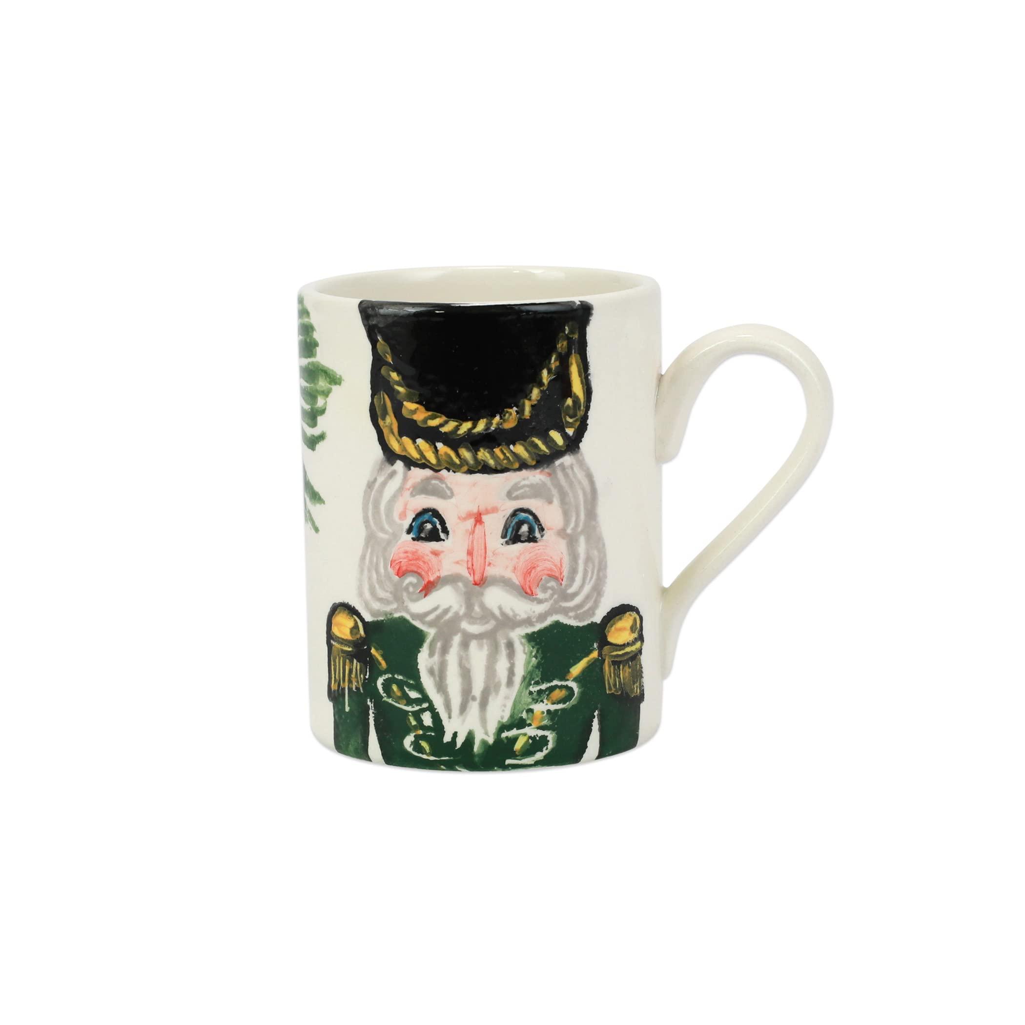 Vietri Nutcrackers Assorted Mugs Set of 4 14oz Terra Bianca Ceramic Coffee Cups Made in Italy - 4.5 Inch Multicolor - Image 4