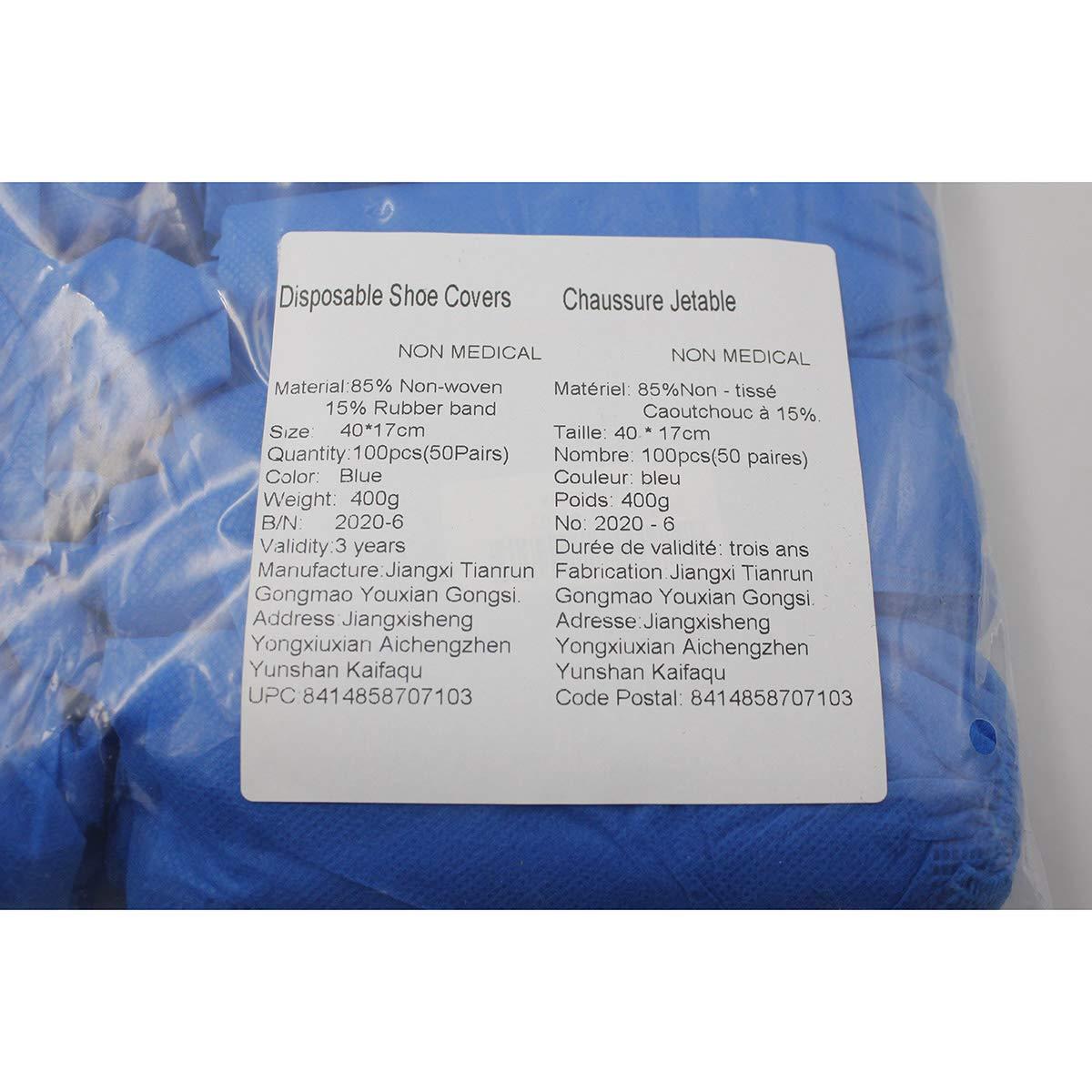 Disposable Shoe Covers 100PCS 400g Non-Slip Durable Indoor Boot Overshoes Protector Thicked Non-Woven Fabric Shoe Covers for Carpet Floor Protection Construction Offices One Size Fits All (Blue)… - Image 9