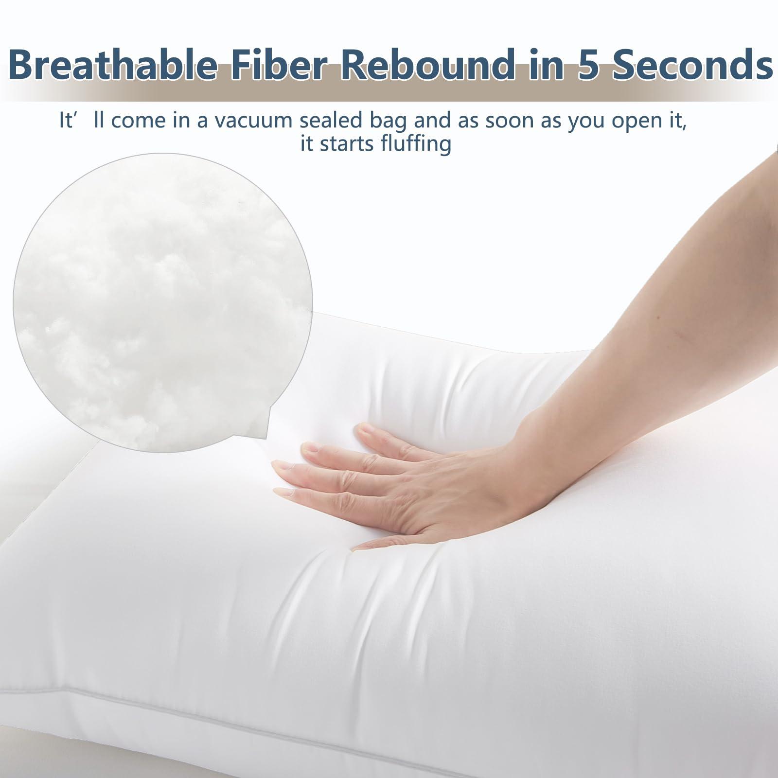 CozyLux Pillows Queen Size Set of 2, Hotel Quality Bed Pillows for Sleeping 2 Pack, Cooling Pillows for Side Back and Stomach Sleepers, Down Alternative Luxury Soft Supportive Fluffy Pillows (18x28) - Image 4