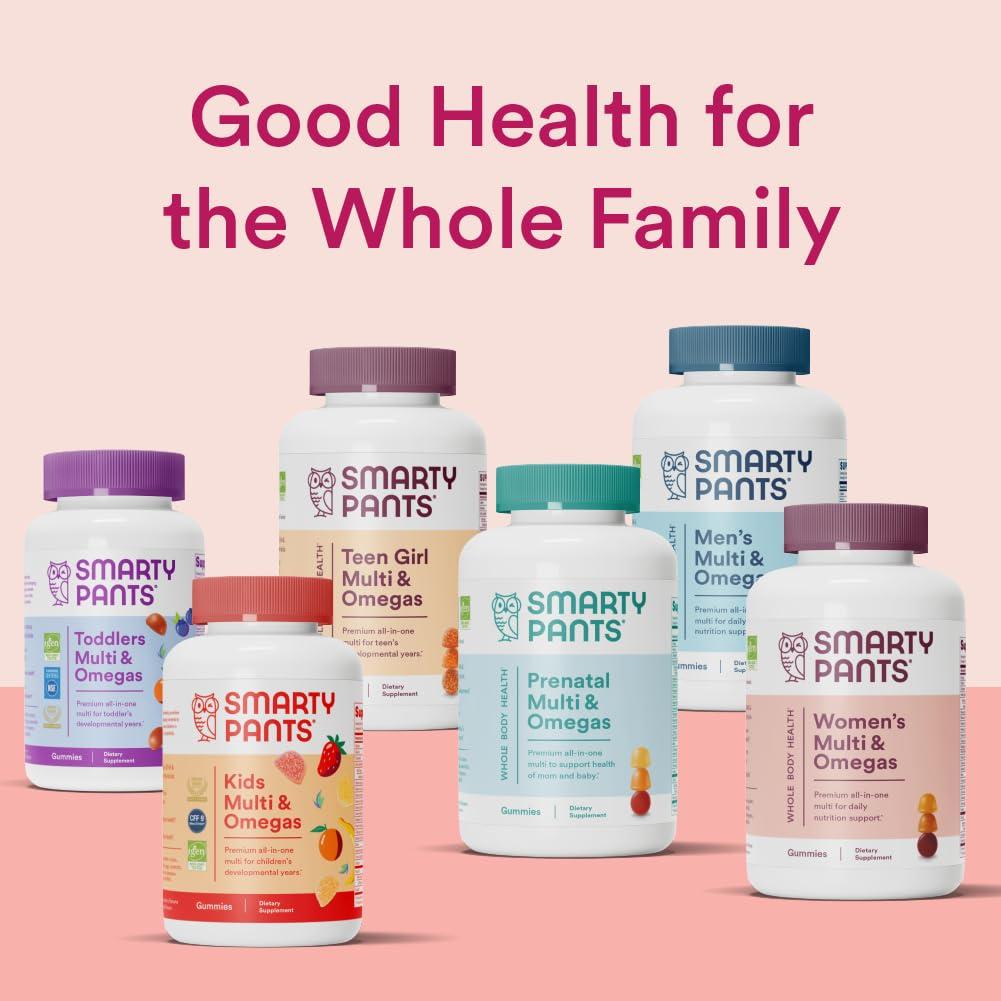 SmartyPants Women's Multivitamin Gummies: Omega 3 Fish Oil (EPA/DHA), Methylfolate, CoQ10, Vitamin D3, C, Vitamin B12, B6, A, K & Zinc, Inositol, Gluten Free, 180 Count (30 Day Supply) - Image 9