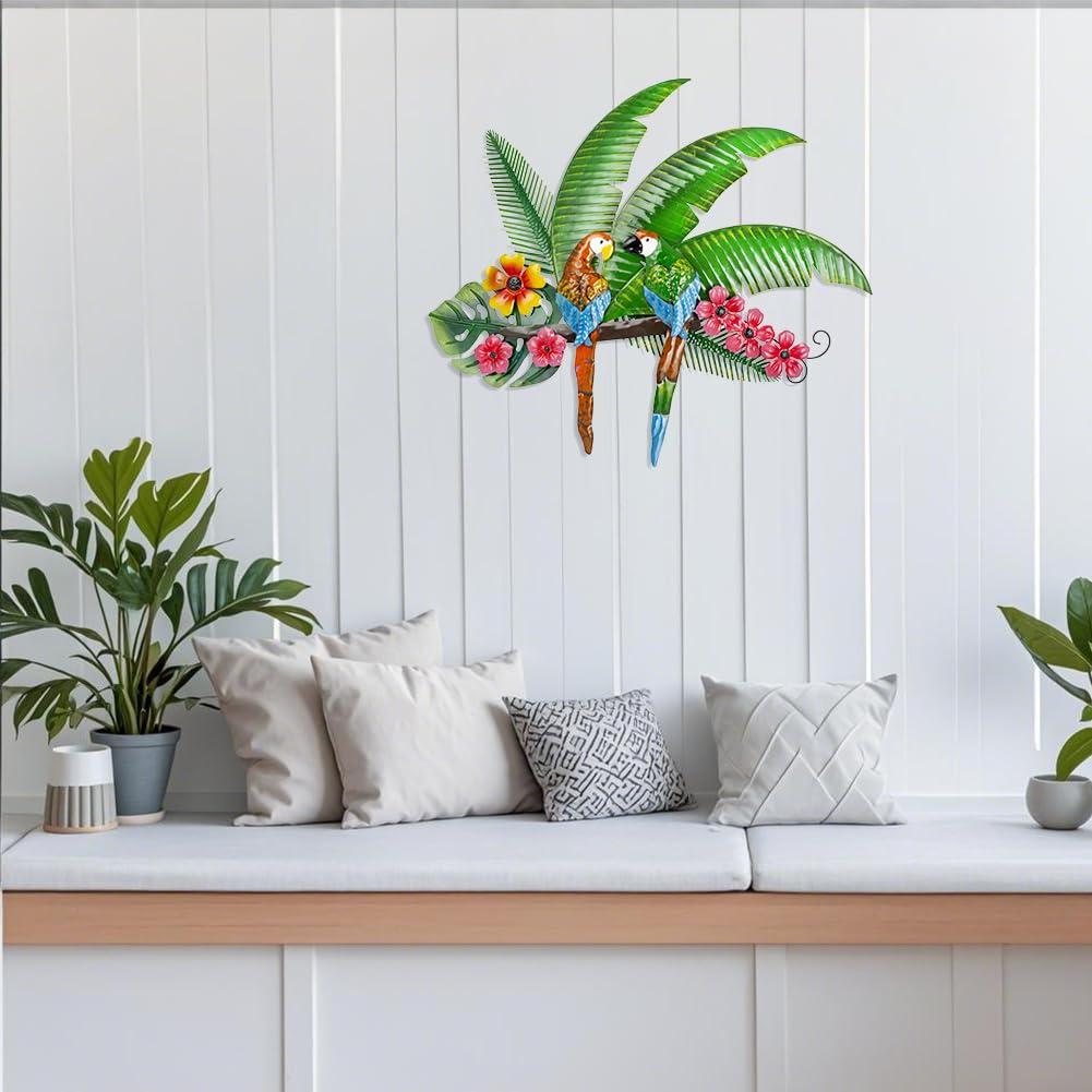 VEWOGARDEN Parrots Wall Decor Large Outdoor Metal Bird Wall Art for Patio Farmhouse Garden Living Room Bedroom Decorations - Image 4