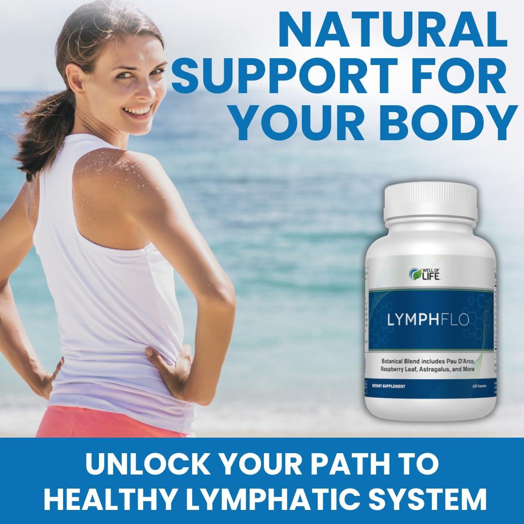 LymphFlo: Herbal Support for Detox, Immunity & Well-Being. Formulated with PAU d’Arco, Cleavers & Red Peony Root in 1100mg, 180 V-Capsules to Optimize Lymphatic Function, Enhance Vitality - Image 2