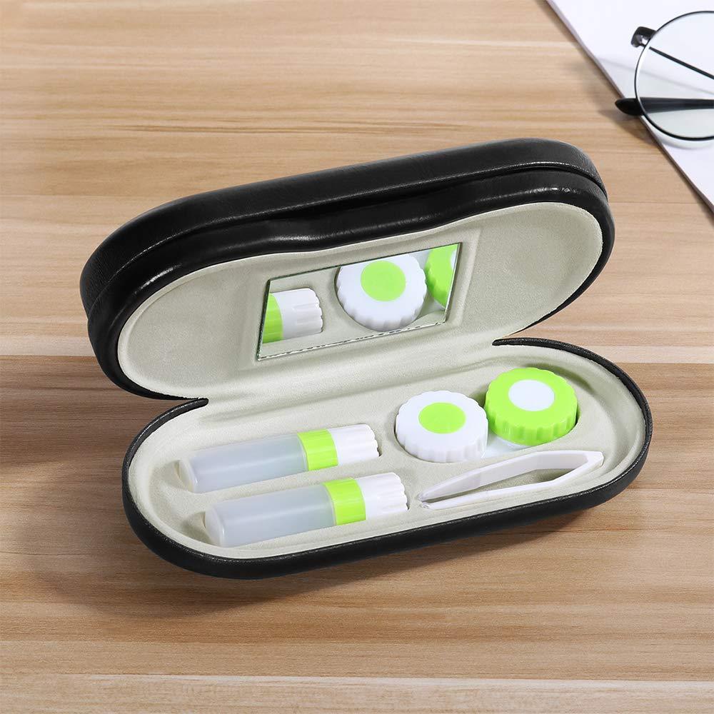 SteelFever 2 in 1 Double Sided Portable Glasses Case Travel Contact Lens Case (Black) - Image 5