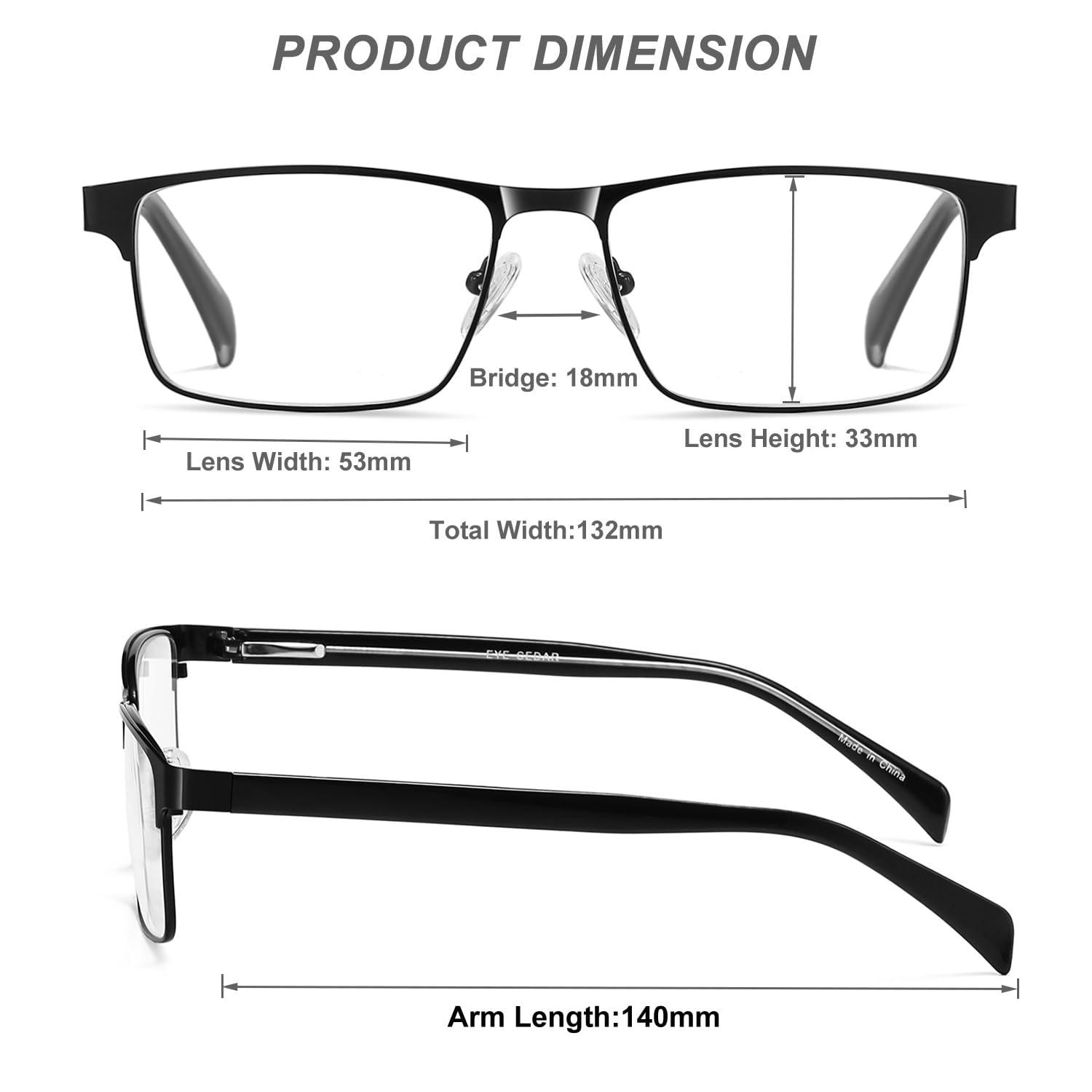 EYECEDAR 4-Pack Reading Glasses for Men Black Frame Adjustable Metal Spring Hinges Eyeglasses Readers for Men 1.50 - Image 5