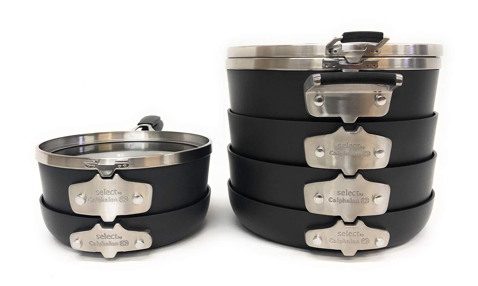 Calphalon Select 9pc Space Saving Hard-Anodized Nonstick Cookware Set - Image 5