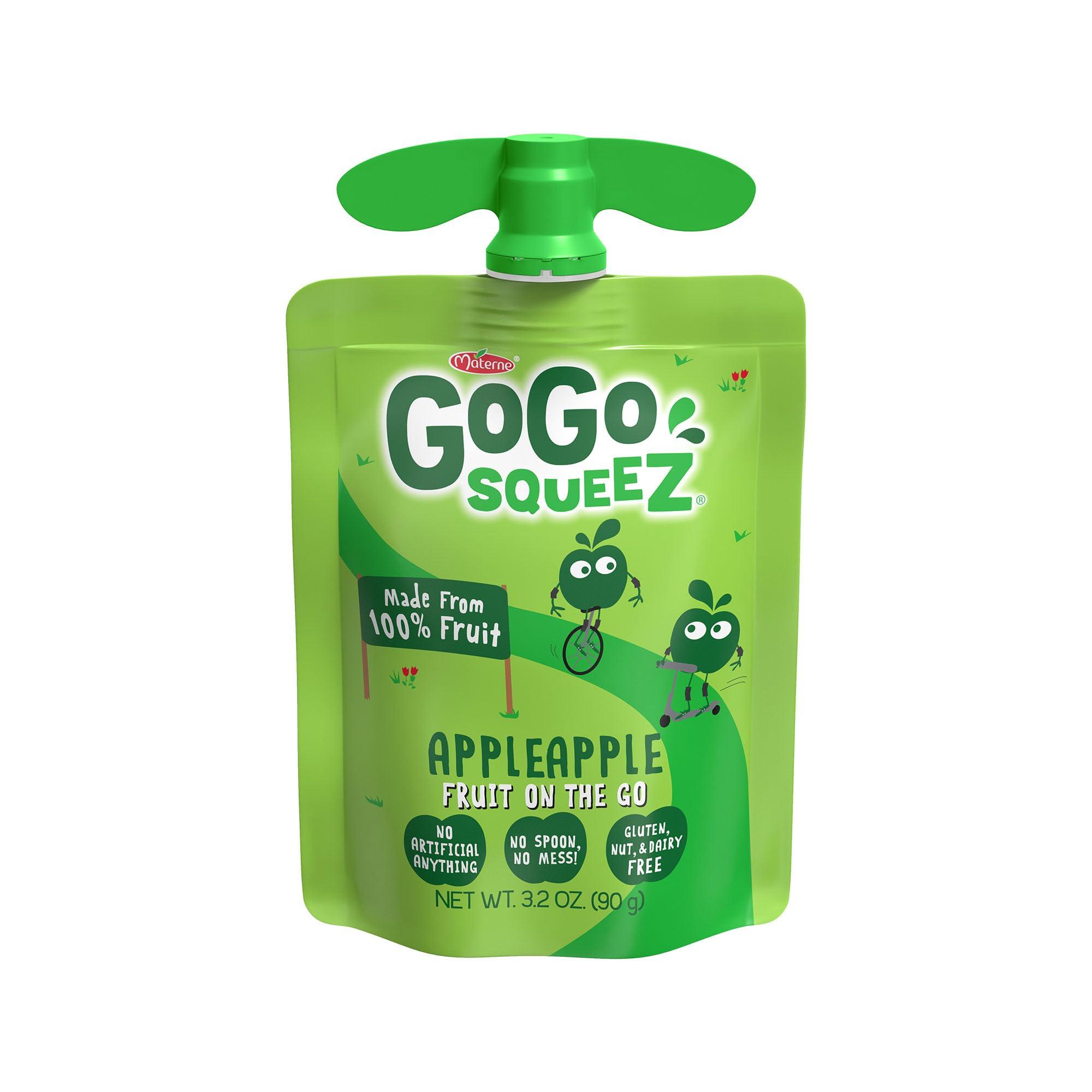 GoGo squeeZ Applesauce and Fruit Puree, Apple Apple, 3.2 oz (Pack of 20), Unsweetened Fruit Snacks for Kids, Gluten Free, Nut Free and Dairy Free, Recloseable Cap, BPA Free Pouches - Image 6