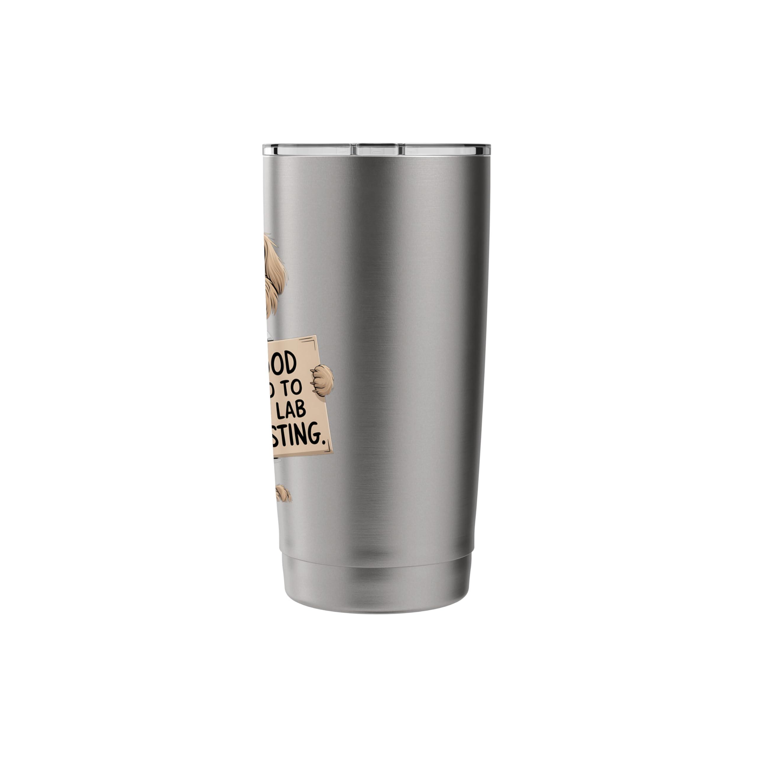 All Food Must Go to the Lab Funny Superhero Dog Stainless Steel Insulated Tumbler - Image 3