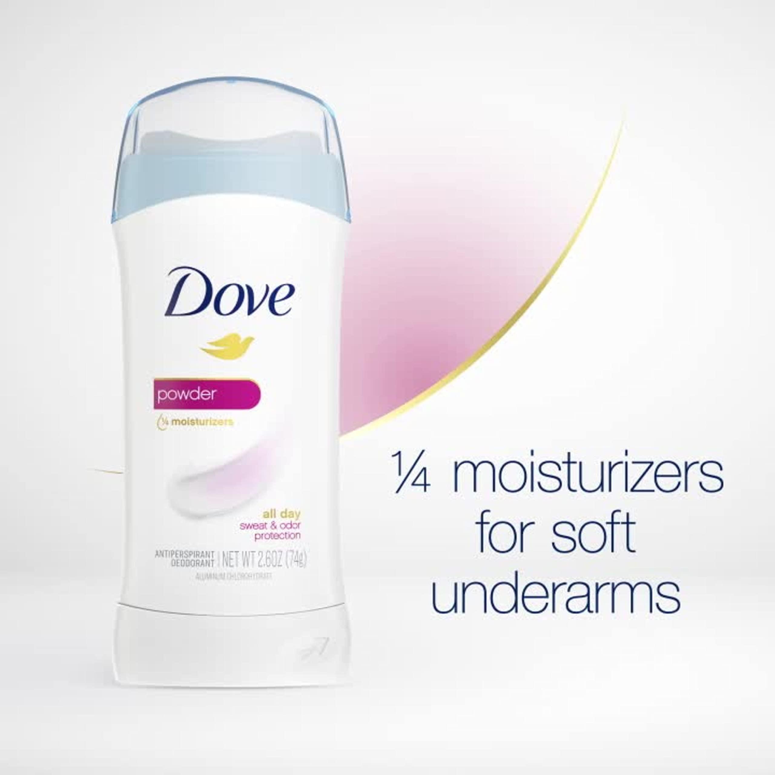 Dove Invisible Solid Antiperspirant Deodorant Stick for Women, Powder, For All Day Underarm Sweat & Odor Protection 2.6 oz, 6 Count - Image 5