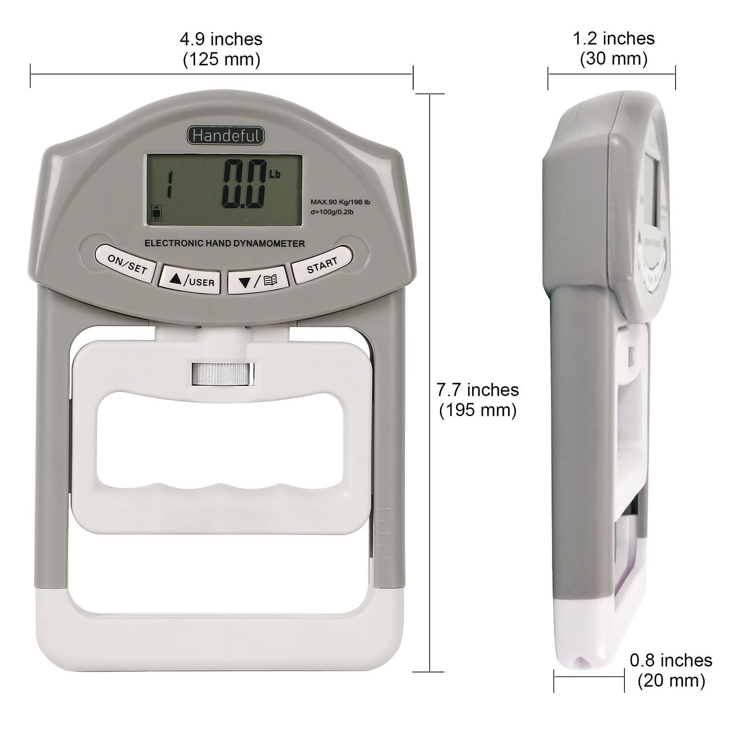 Handeful Grip Strength Tester Trainer - Dynamometer Handgrip Measurer Meter, Handheld Strengthener Exerciser for Sports, School, and Home Use (198Lbs / 90Kgs) - Image 6