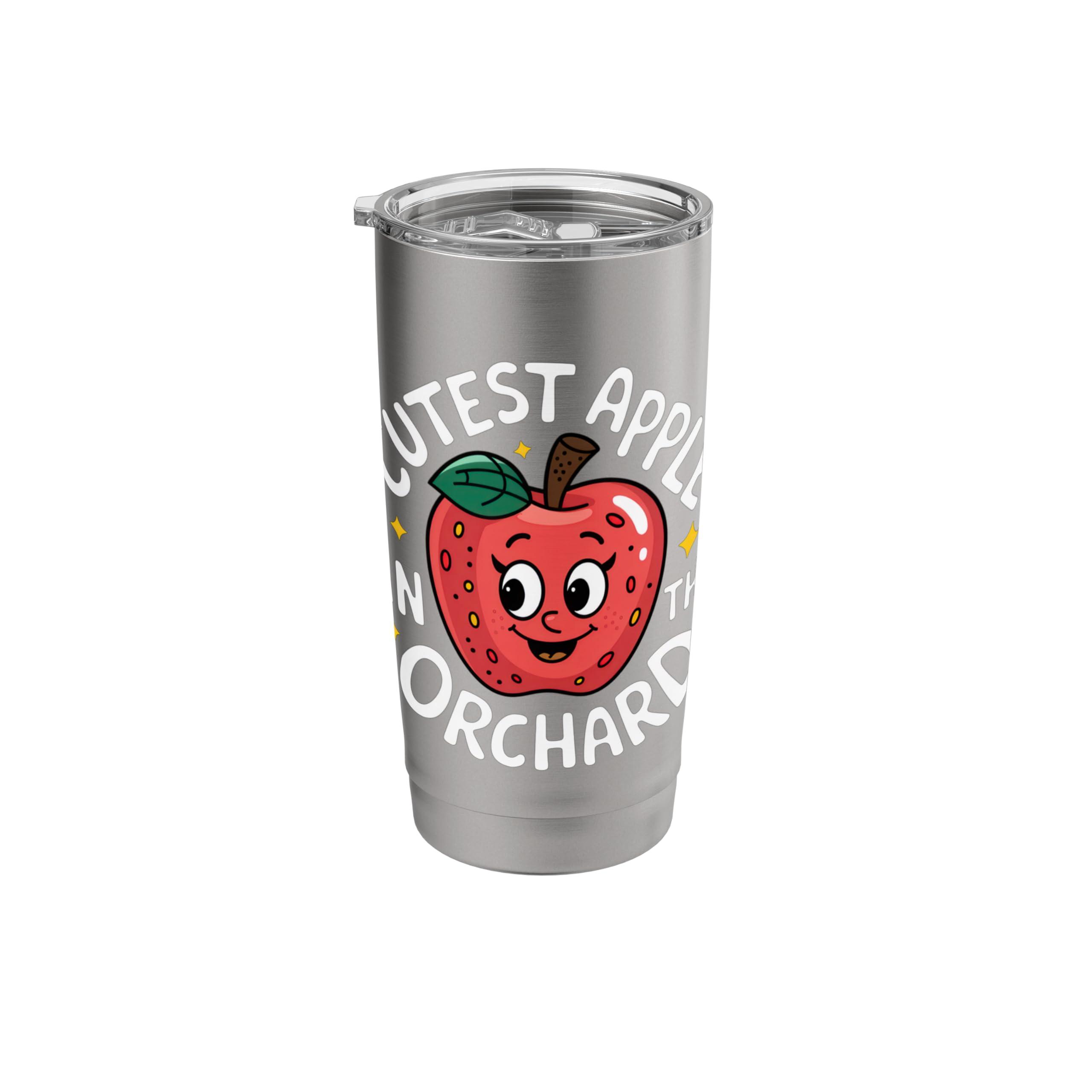 Cutest Apple In The Orchard Adorable Face Fun Joy Smiles Stainless Steel Insulated Tumbler