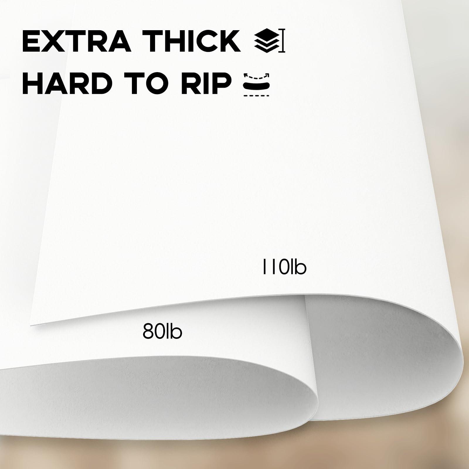 110lb White Cardstock 8.5x11, Goefun 100 Sheets Heavyweight White Card Stock 300 GSM for Invitations, Menus, Poster, DIY Card - Image 5