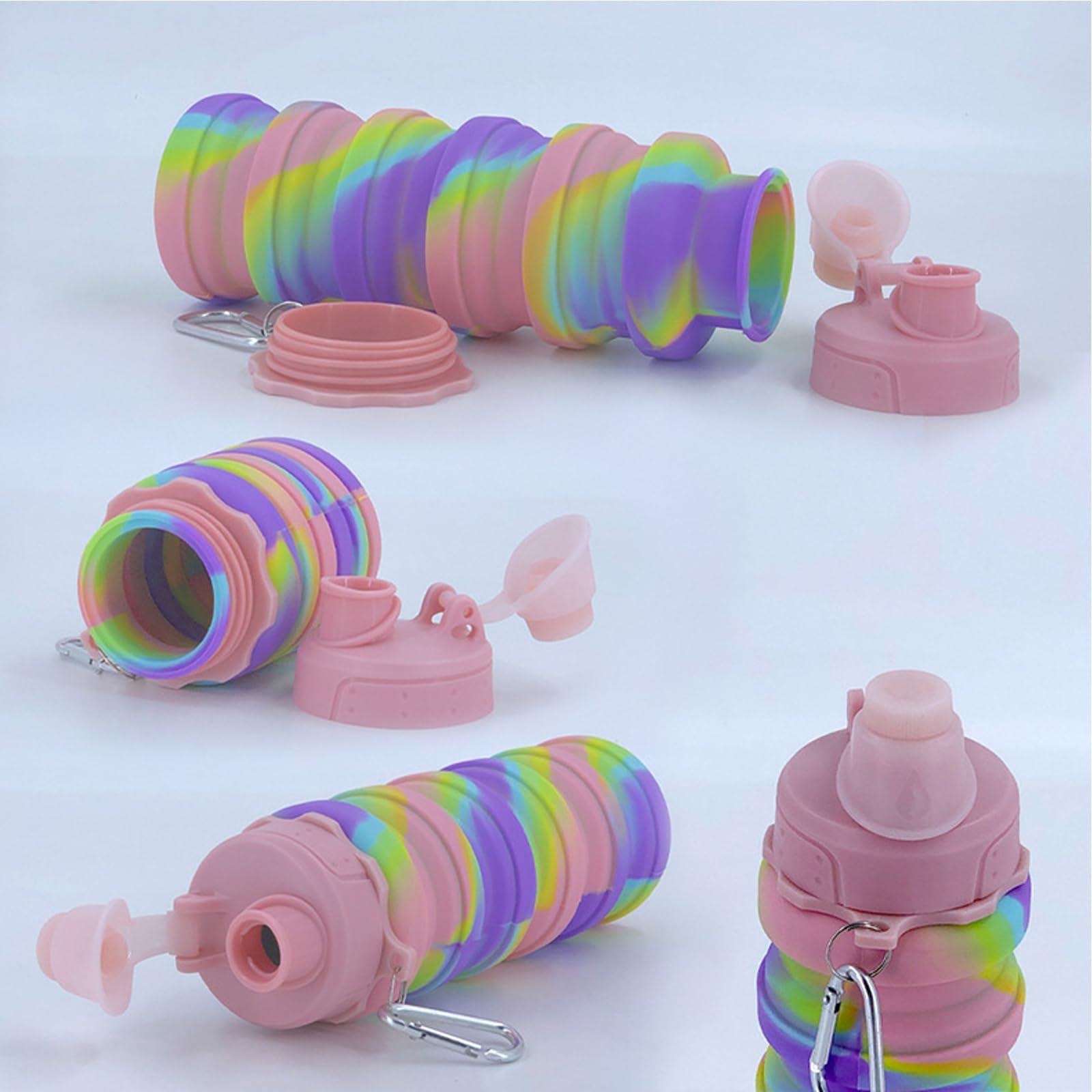 YCTMALL Collapsible Water Bottles Travel water bottle Sports Portable Sport Water Bottle Reusable Water Bottles comes with mountaineering Buckle 500ml silicone Water-proof camping water bottle - Image 7