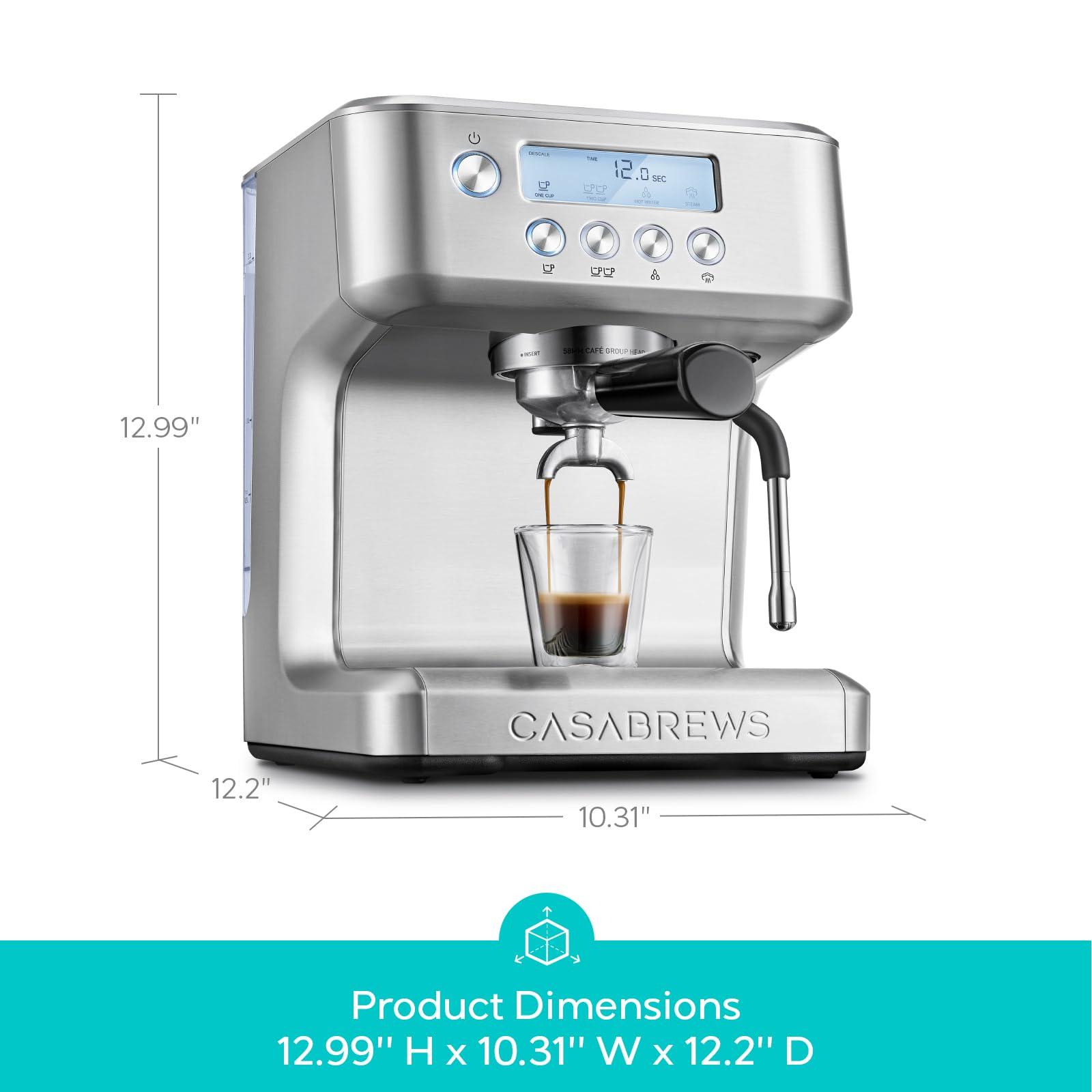 CASABREWS Ultra Espresso Machine with LCD Display, Powerful Milk Frother and Customizable Brewing Temperature, Provides Barista-Level Lattes and Cappuccinos - Image 3