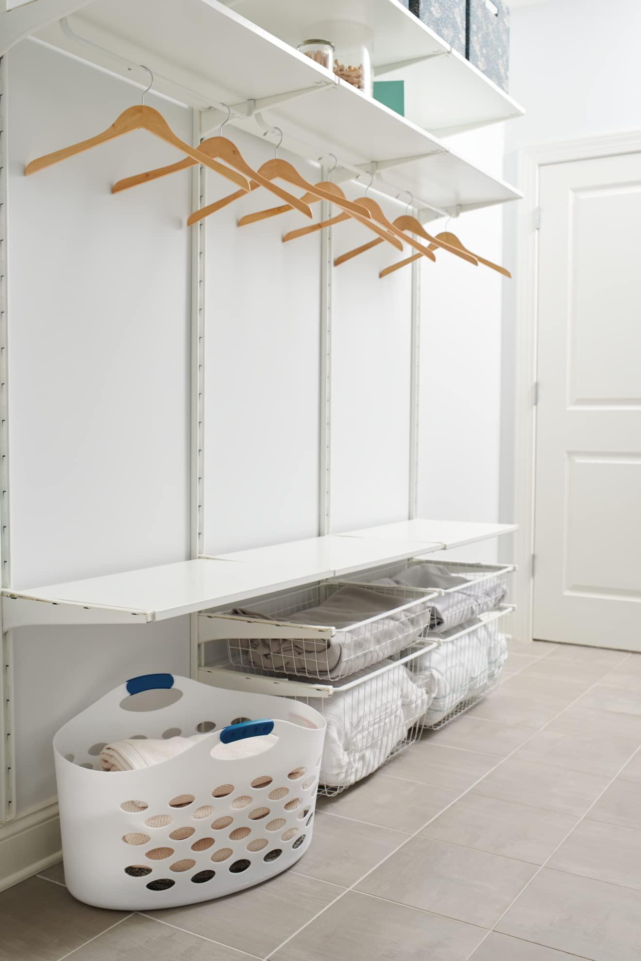 Rubbermaid 1.5 Bushel Capacity Durable Versatile Flex N Carry Portable Flexible Laundry Basket With Convenient Carrying Handles, White, Organization and Storage for Laundry/Garage/Home - Image 8