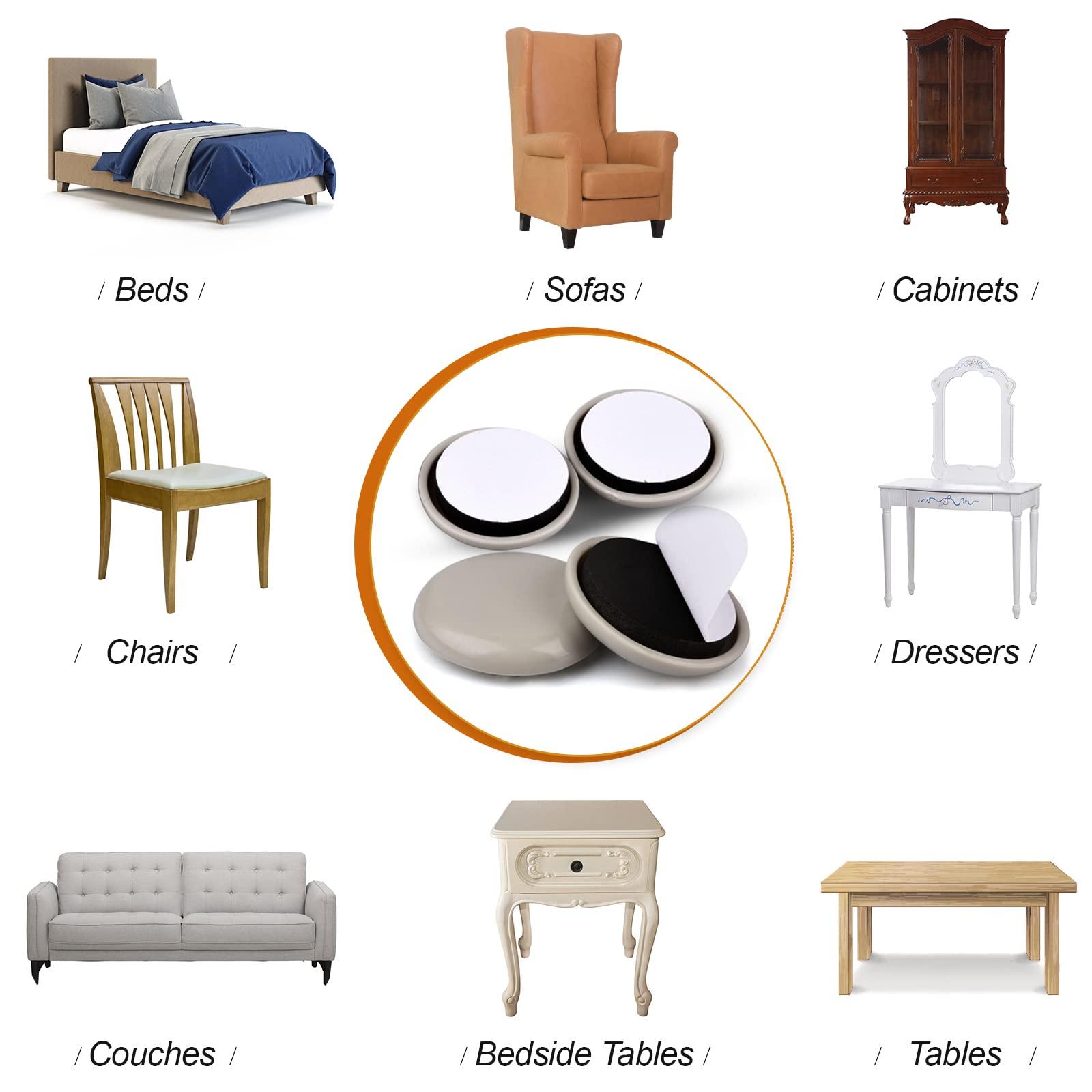 1-1/4" Furniture Sliders for Carpet & Hardwood Floors, 24PCS Furniture Pads for Quickly and Easily Move Any Item and Protect The Floor - Image 6