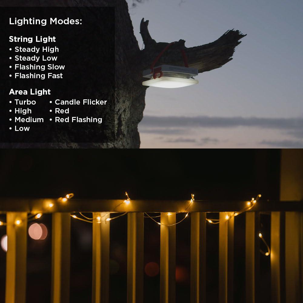 LuminAID Solar String Light with Phone Charger - Rechargeable Tent Lights for Camping - 32 ft String Lights Perfect for Camping, Backyard, Patio, RVs, Outdoor, Power Outages (1 Pack) - Image 6