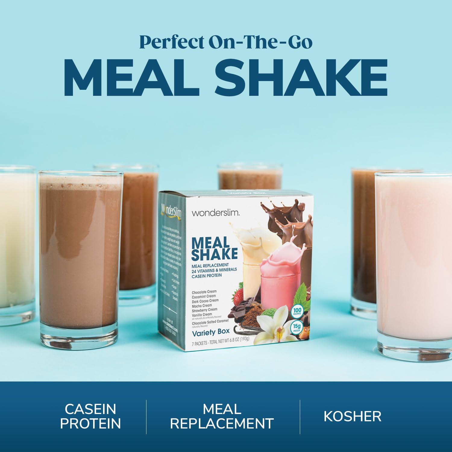 WonderSlim Meal Replacement Shake, Dark Cocoa Cream, 15g Protein, 24 Vitamins & Minerals, Gluten Free, Low Carb (7ct) - Image 4