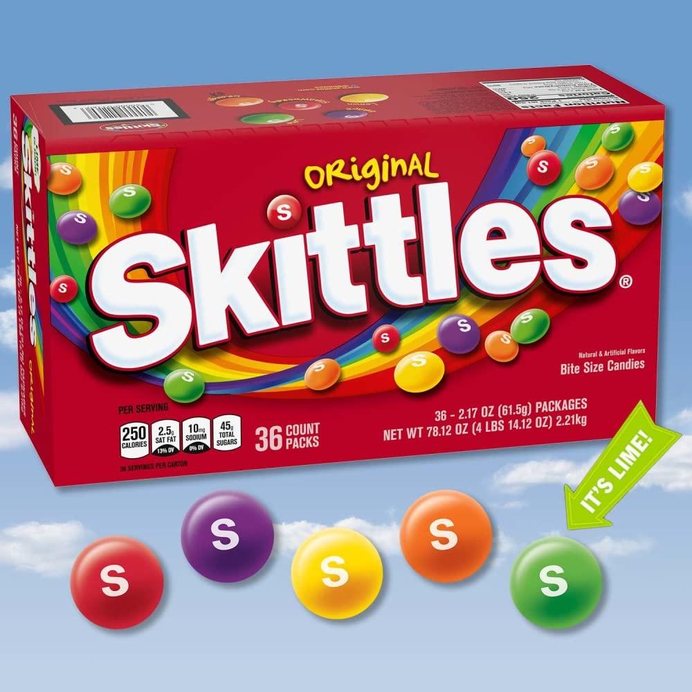 SKITTLES Candy, Original 2.17-Ounce, 36 Packs of Individually Wrapped Candy Bulk Box - Image 3