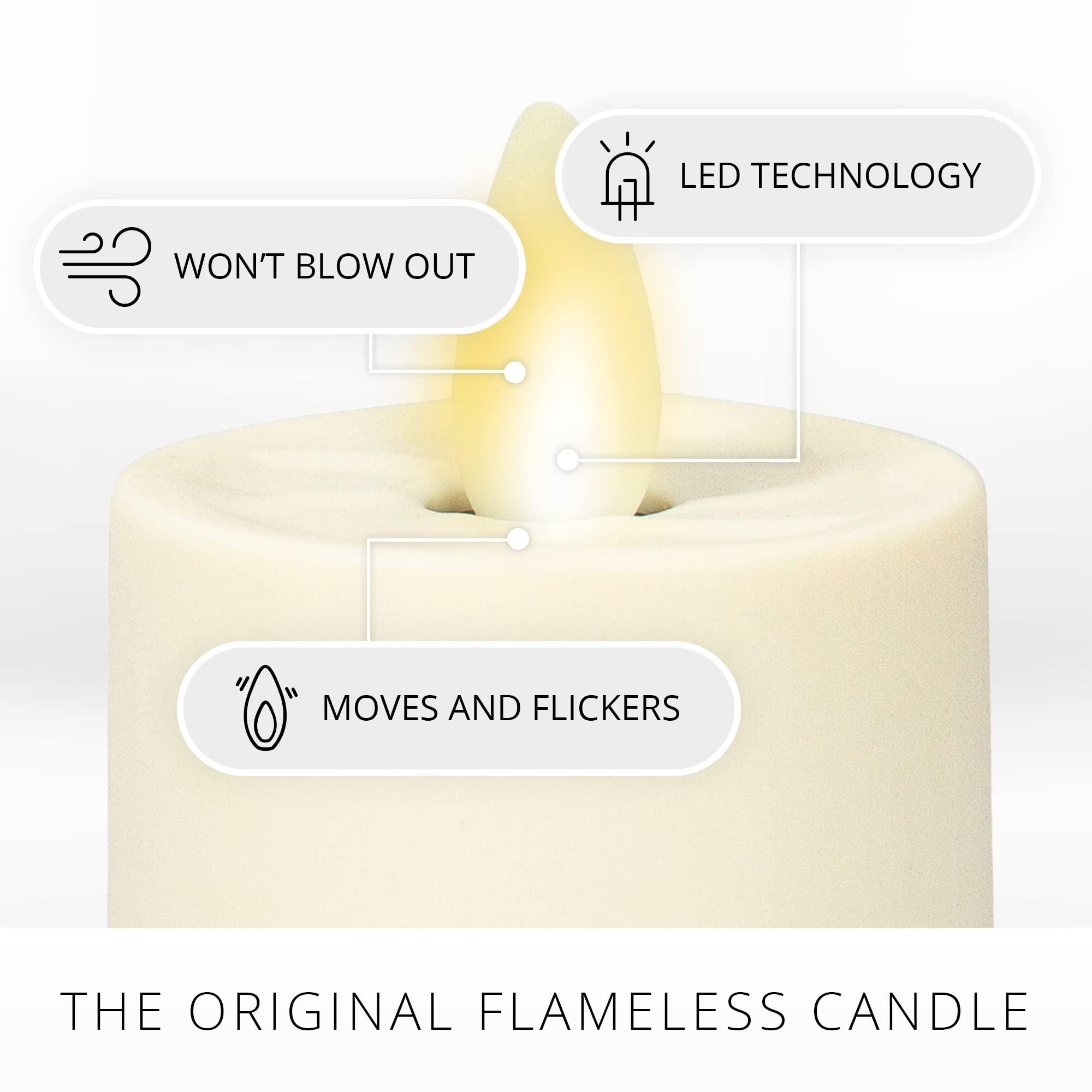 Luminara Flickering Flameless Pearl Ivory Tealights - Warm LED Light Flame Votives - Battery Operated Decor for Dining Room Table Centerpieces, Fireplace Mantel, Dinner Party, Reception - Set of 4 - Image 3