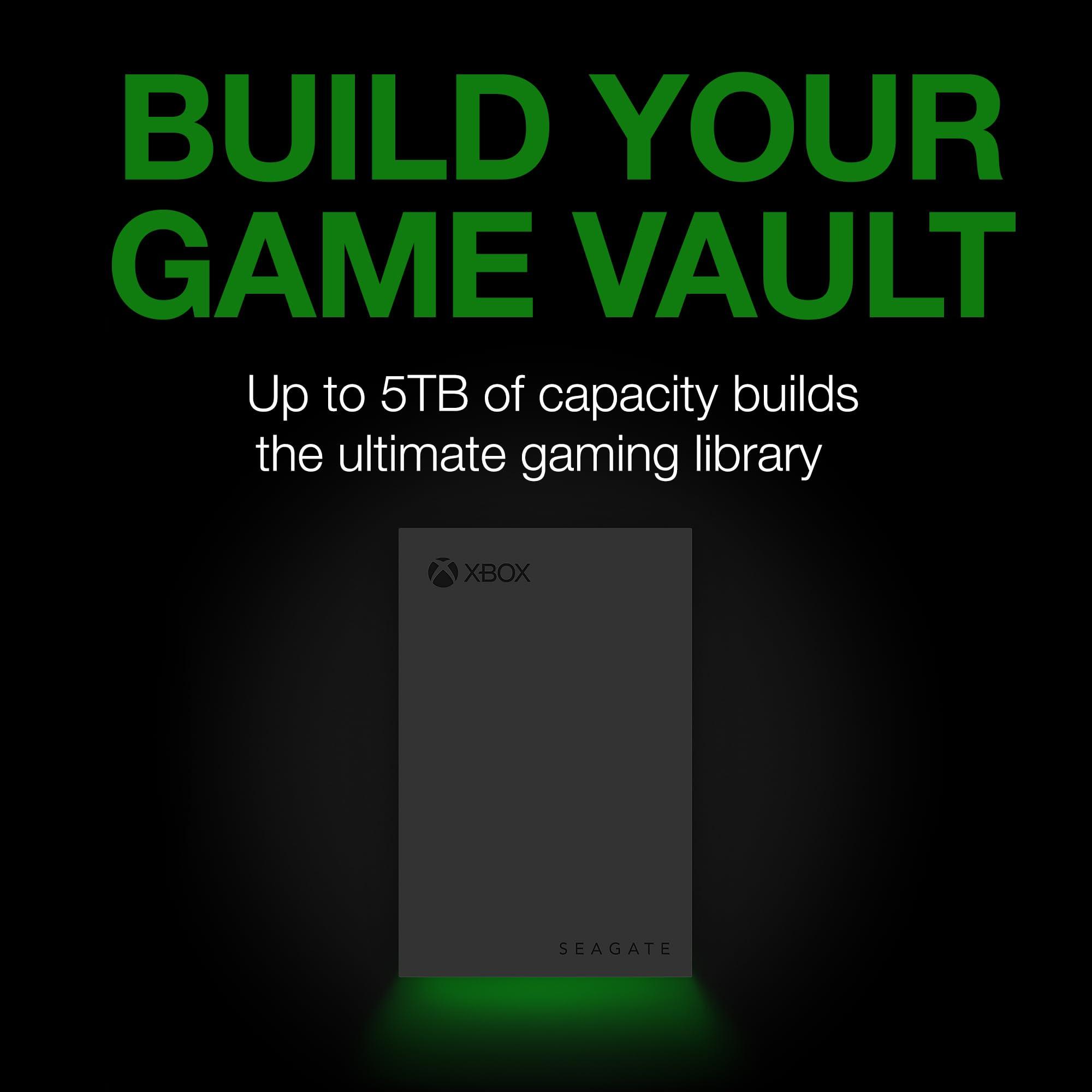 Seagate Game Drive for Xbox 5TB External Hard Drive Portable HDD - USB 3.2 Gen 1, Black with Built-in Green LED bar, Xbox Certified, 3 Year Rescue Services (STKX5000403) - Image 2