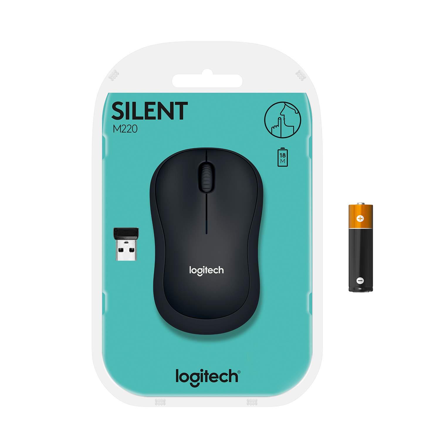 Logitech M220 Silent Wireless Mouse, 2.4 GHz with USB Receiver, 1000 DPI Optical Tracking, 18-Month Battery, Ambidextrous, Compatible with PC, Mac, Laptop (Off-White) (Renewed) - Image 7