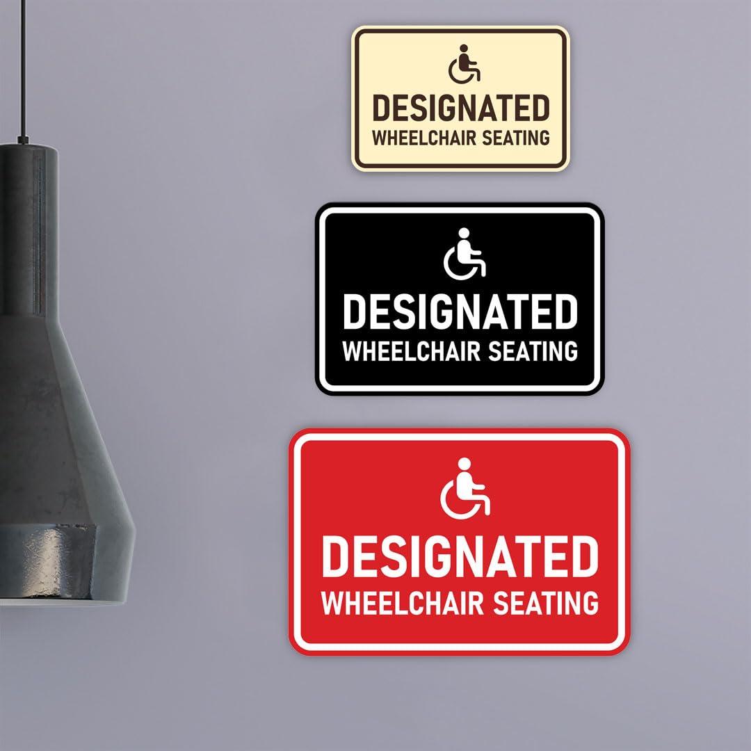 Signs ByLITA Classic Framed Designated Wheelchair Seating Sign (Brushed Gold) - Small - Image 7