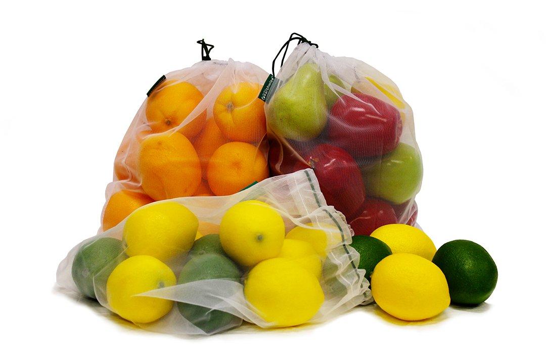 Earthwise Reusable Mesh Produce Bags - Washable Set of 9 Premium Bags, TRANSPARENT Lightweight, Strong SEE-THROUGH Mesh for shopping, transporting and storing fruits and veggies. - Image 5