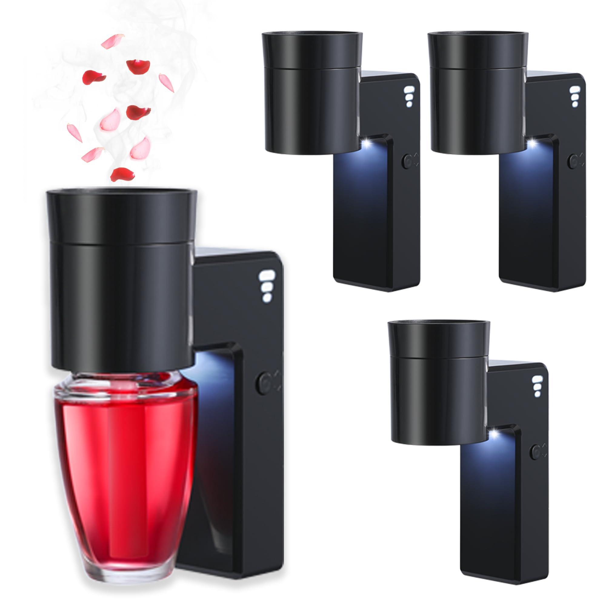 4 Pcs Wall Fragrance Plug in with Night Light Compatible with Bath and Body Works Wallflowers Plug, with 3-Speed Adjustable Fragrance Diffuser Plug, Essential Oil Diffuser for Home,Office,Black