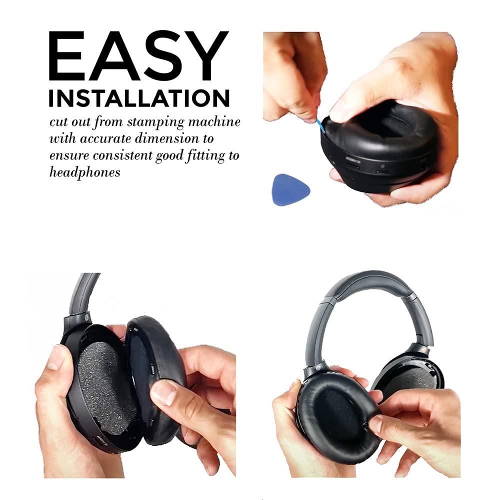 Lambskin XM4 Earpads for Sony WH-1000XM4 Headphones Replacement 1000 XM 4 Real Sheepskin Leather Ear Pads Cushions Earmuffs Cups Covers (Midnight Blue) - Image 7