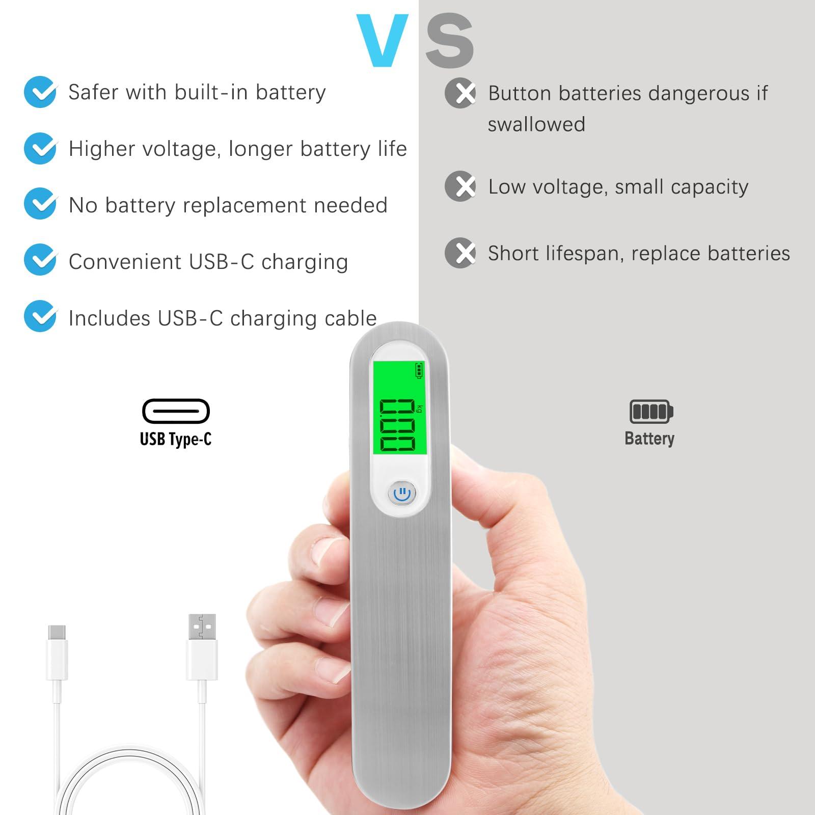 FEBHBRQ Rechargeable Luggage Scale with Hook & Type-C Port - Portable, Digital, High-Precision, and Ideal for Backpacks, Suitcases, and Carry-Ons - Up to 110lb/50kg Capacity -Hook - Image 2