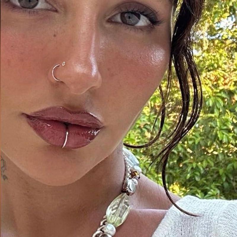 Titanium Nose Rings Hoops Studs 20G 15PCS L Shaped Screw Bone 1.5mm 2mm 2.5mm Cubic Zirconia Small Silver Black Gold Hypoallergenic Piercing Jewelry for Women Men - Image 5