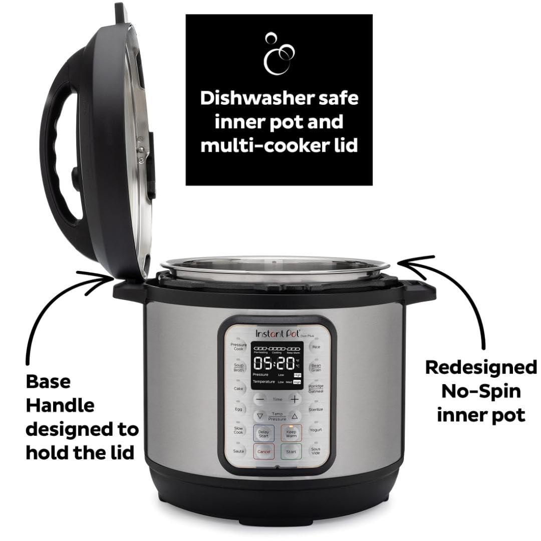 Instant Pot Duo Plus 9-in-1 Multicooker, Pressure Cooker, Slow Cook, Rice Maker, Steamer, Sauté, Yogurt, Warmer & Sterilizer, Includes App With Over 800 Recipes, Stainless Steel, 6 Quarts - Image 8