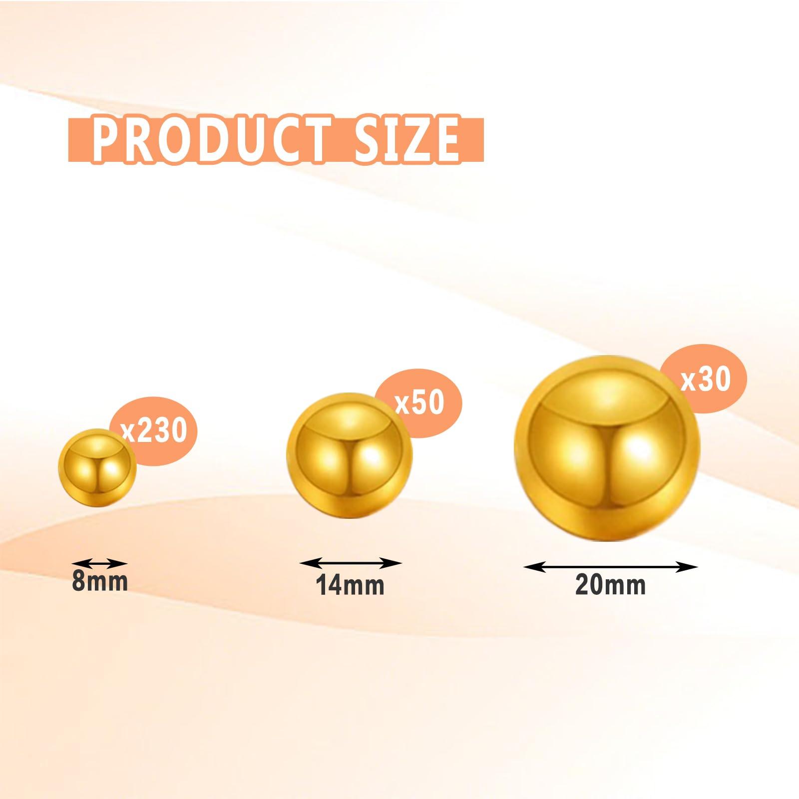 ORIKASO 300Pcs Vase Filler BrightGold No Hole Faux Pearl Beads for Vase Filling Decorations, Candle Centerpieces, Wedding Centerpieces, Home Party Decor (8/14/20mm) - Image 3