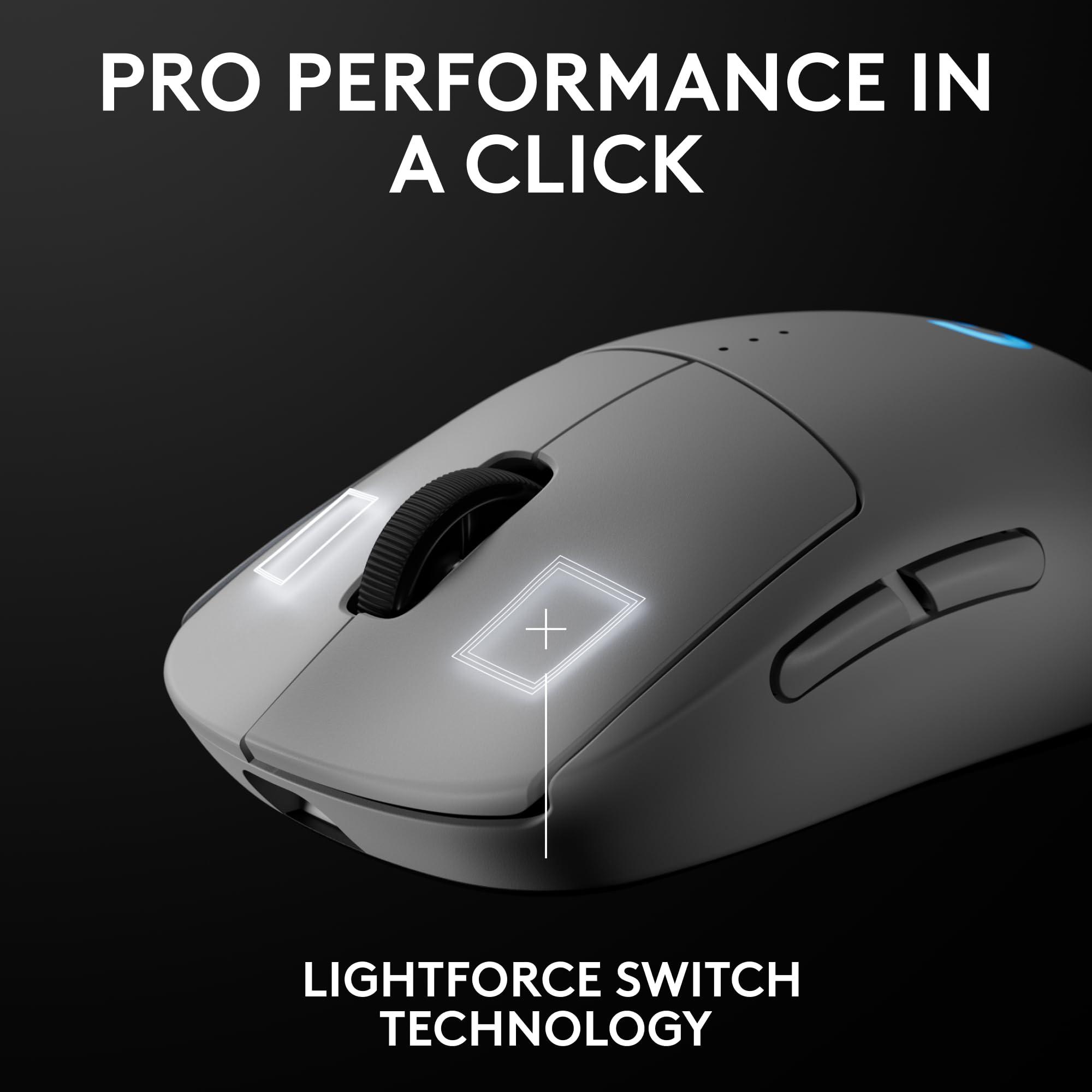Logitech G PRO 2 Lightspeed Wireless Gaming Mouse, Right- or Left-Handed Mouse with up to 4 Customizable and Switchable Magnetic Side Buttons, 44K DPI Sensor, USB-C Charging, for PC/Mac - White - Image 6