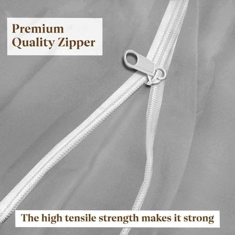 Shreem Linen Zippered King Fitted Sheet fits 16" Mattresses, Ultra-Soft 1800 Microfiber, Fully Enclosed Zipper Mattress Cover, Light Grey - Image 4