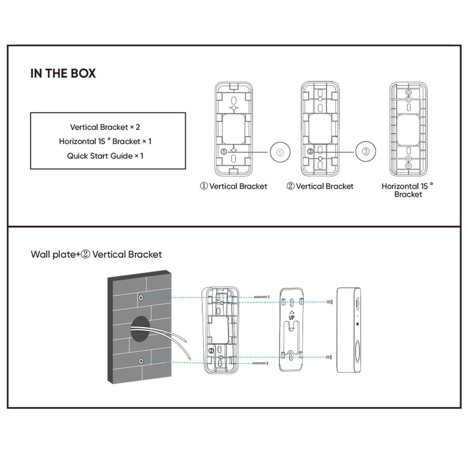 Wyze Video Doorbell V2 Wedge Kit, 3 Mounting Bracket (One Adjustable 15° Horizontal Bracket, Two 7.5° Vertical Bracket), Replacement Angle Adjustment Adapter Wedge Kit - Image 7