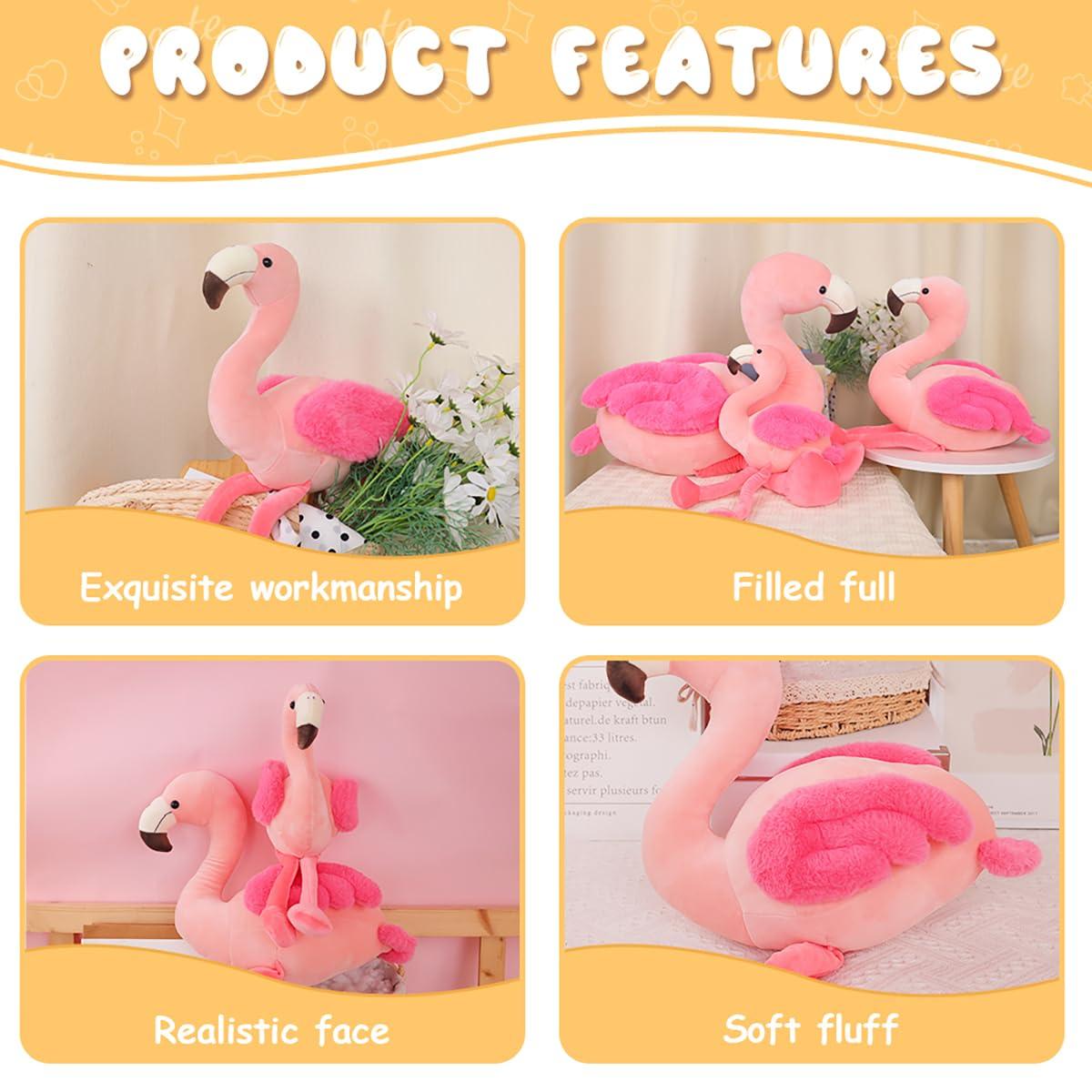 Alayger Cute Stuffed Flamingo Plush Toy, 19" Super Soft Pink Flamingo Plushies Animal for Girls - Image 4