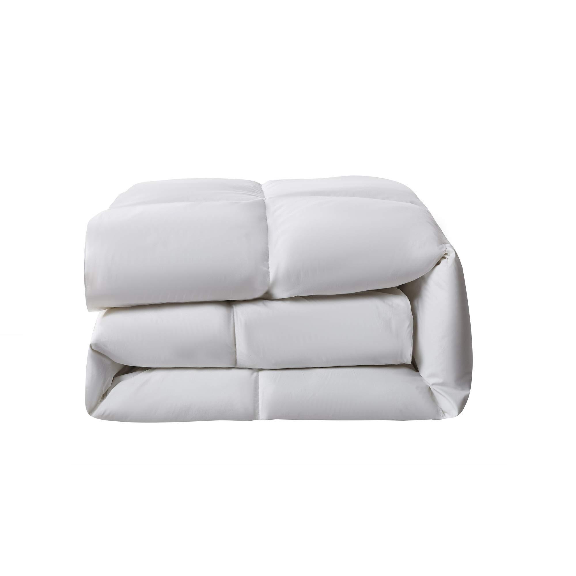 Serta Goose Feather Down Fiber Cotton Comforter Queen Size - 100% Cotton Duvet Insert - Hotel Luxury Hypoallergenic Bedding Comforter All Season Medium Warmth 90 x 90 Inch White - Image 10