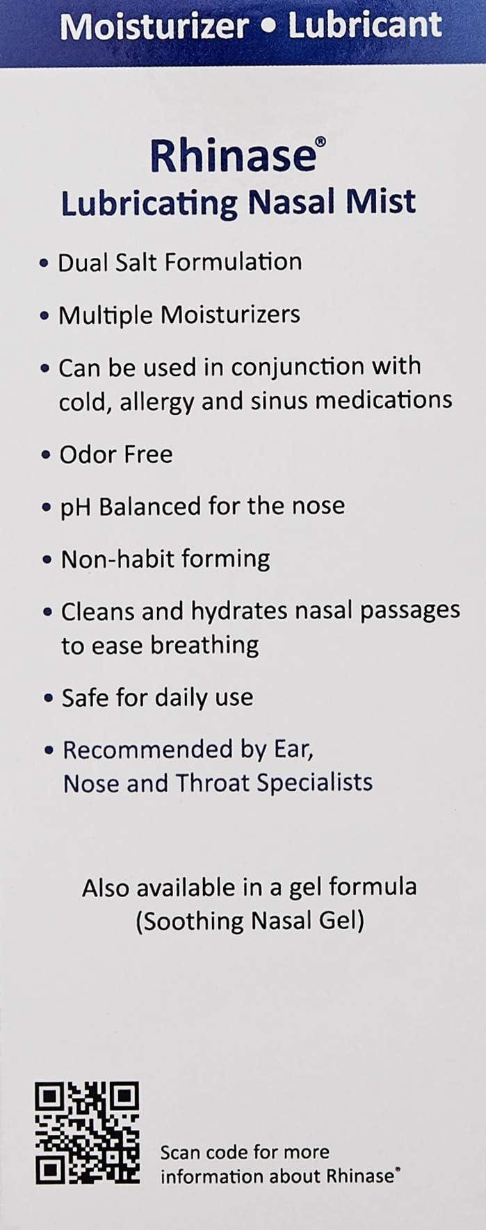 Rhinase Allergy Relief Saline Nasal Spray – Steroid Free, Dual Wetting Agent & Salt Formulation, 300 Sprays for Dry Nose, Allergy, nosebleeds from Nasal Dryness - Image 2