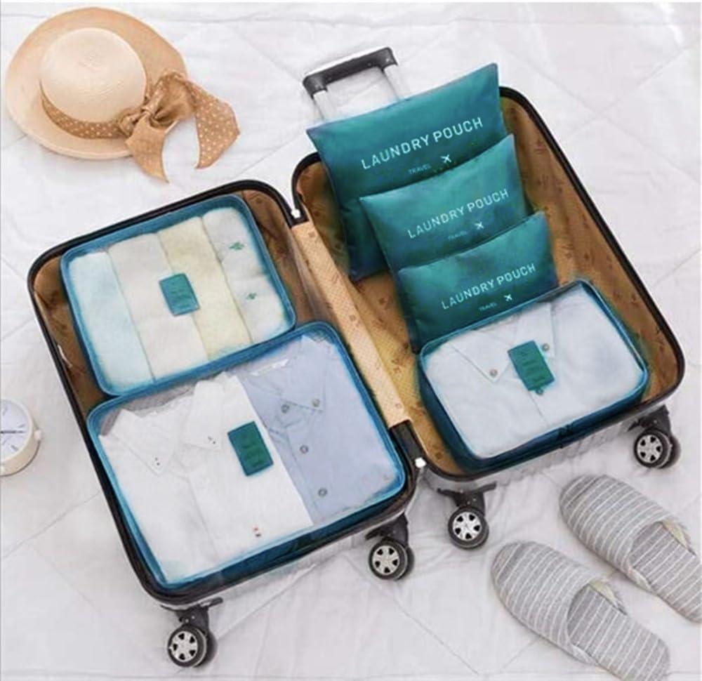 Gbateri 6 Pack Packing Cubes for Suitcases - Compression Luggage Packing Organizers with Laundry Pouch - Travel Storage Bags for Travel Accessories, Clothes, Cosmetics, Toiletries - Dark Green - Image 2