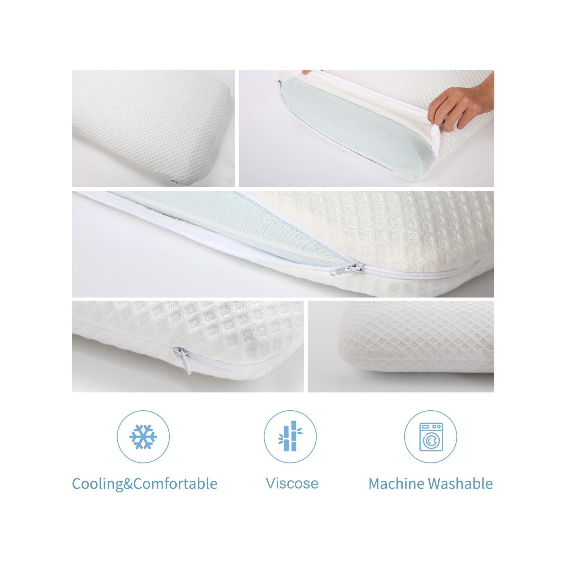 DLIGHT BD Slim 3.2" Stomach Sleeping Memory Foam Pillow-Thin, Flat, Soft Yet Supportative for Belly, Back& Stomach Sleepers - Image 7