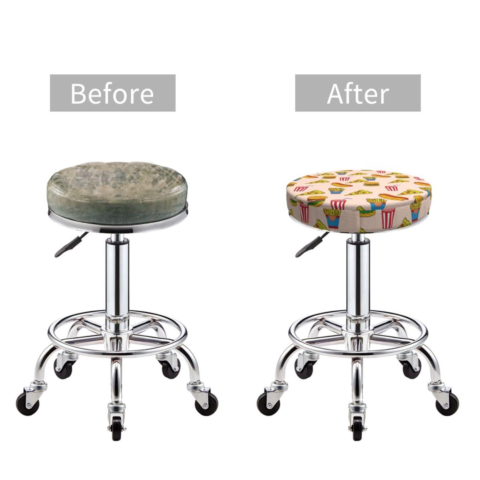 TZTTZT Bar Stool Covers, Non-Slip Hamburger Pizza Coke Bar Stool Seat Covers 13 inch, Washable Bar Stool Covers Round - Image 5