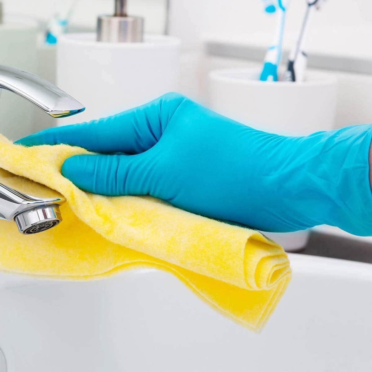 Basic Medical Blue Nitrile Exam Gloves, Latex-Free & Powder-Free Food-Safe House Cleaning Disposable Glove (1000 Pcs) - Image 3