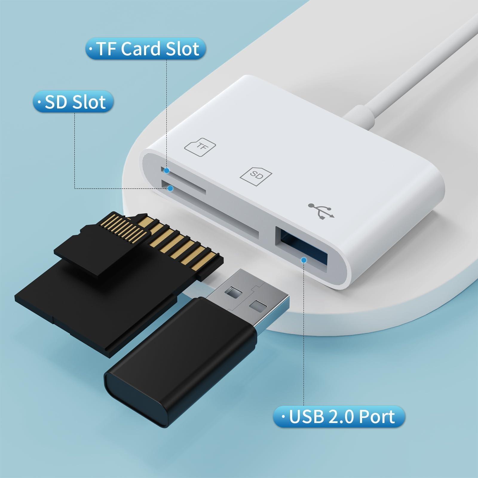 USB C SD Card Reader, SD Card Adapter with SD MicroSD USB 3 Ports, Meliya USBC Memory Card Reader for iPhone 16/15 Pro Max, iPad Pro/Air/Mini, Mac, MacBook Pro/Air, Android Phone Tablet (USB-C Port) - Image 3
